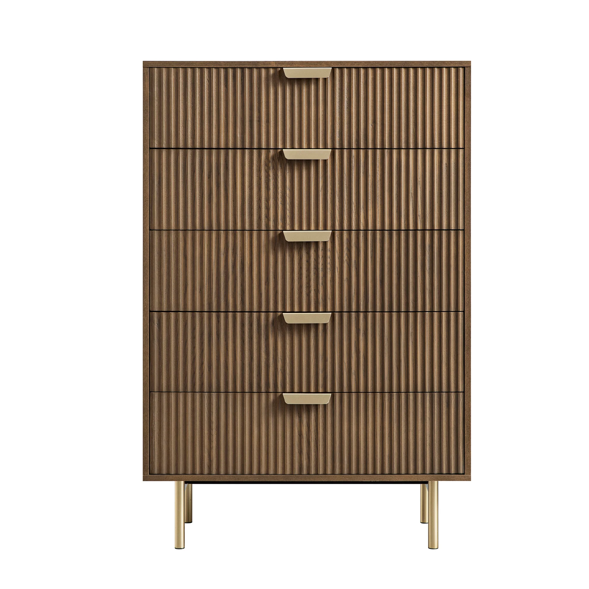 Richmond Ridged Chest of 5 Drawers, Dark Ash - Image 7