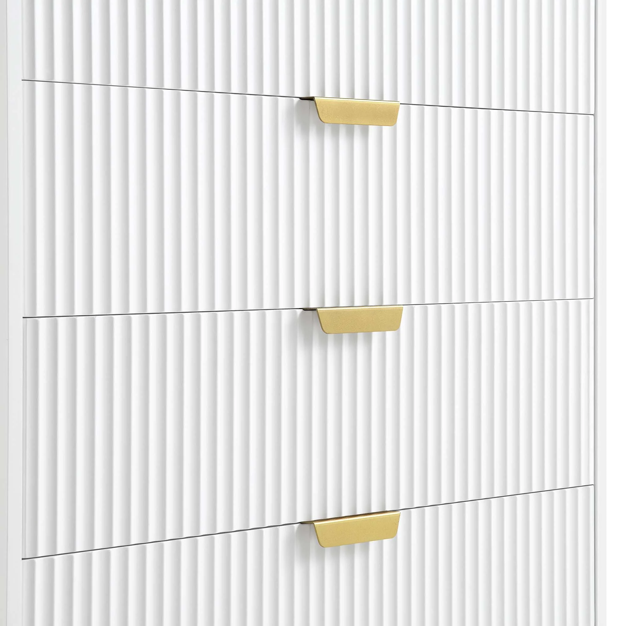 Richmond Ridged Chest of 5 Drawers, Matte White - Image 11