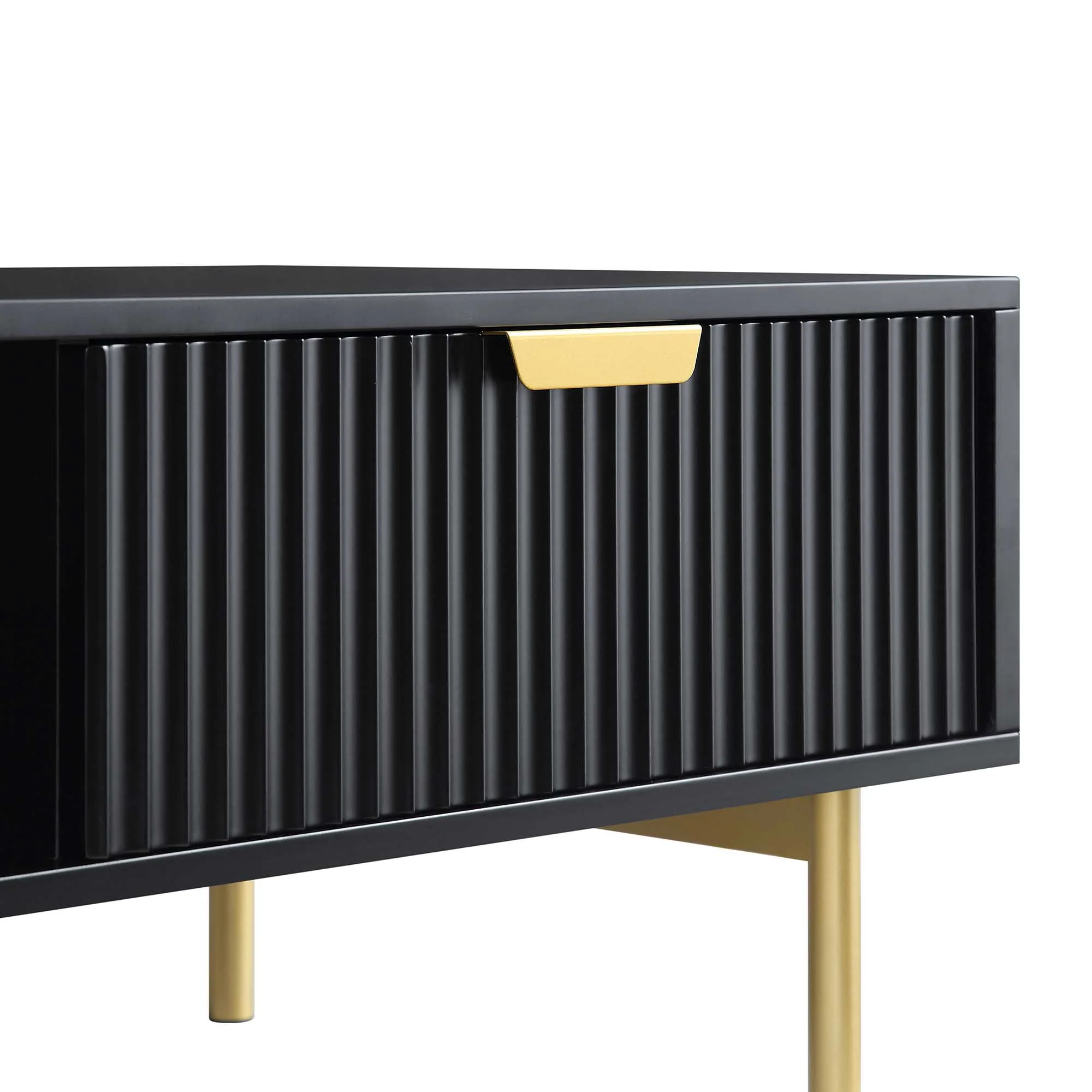 Richmond Ridged Coffee Table with Drawer, Matte Black - Image 12