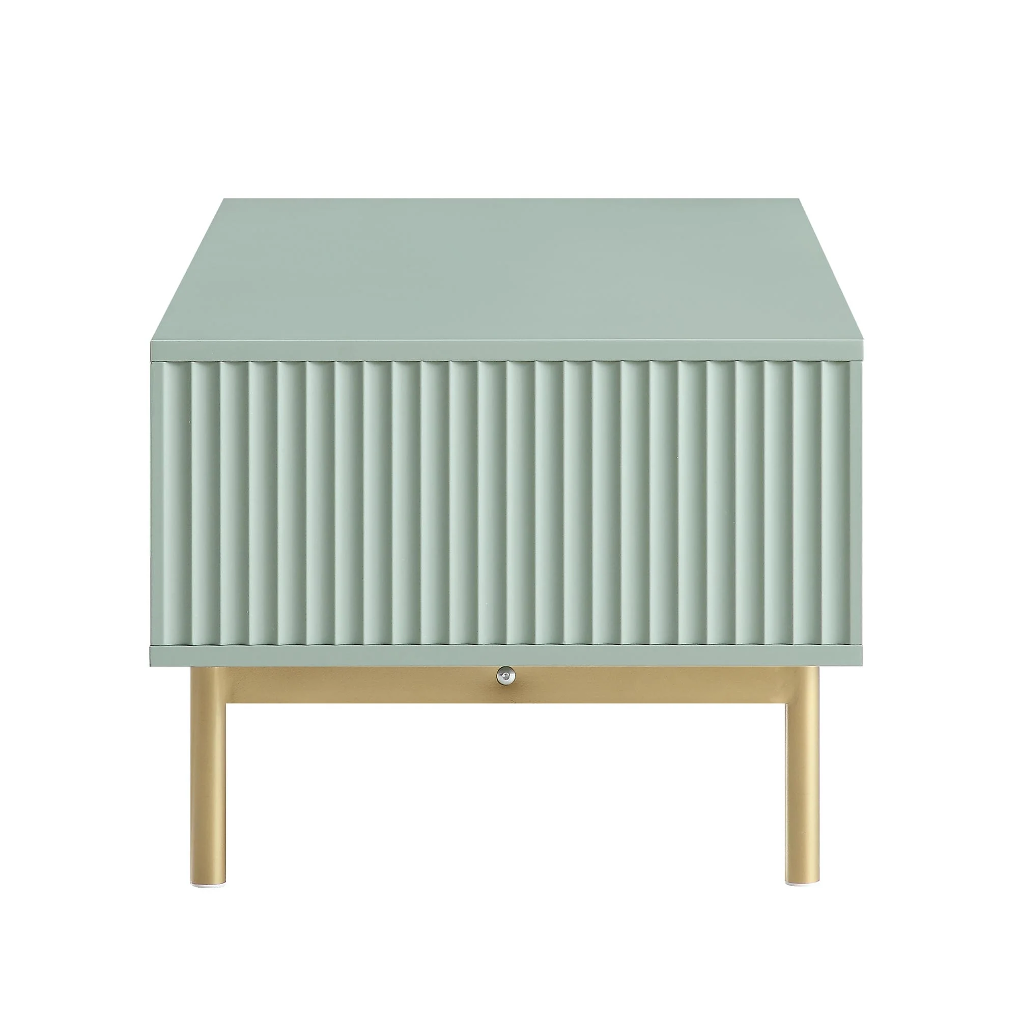 Richmond Ridged Coffee Table with Drawer, Matte Sage Green - Image 9