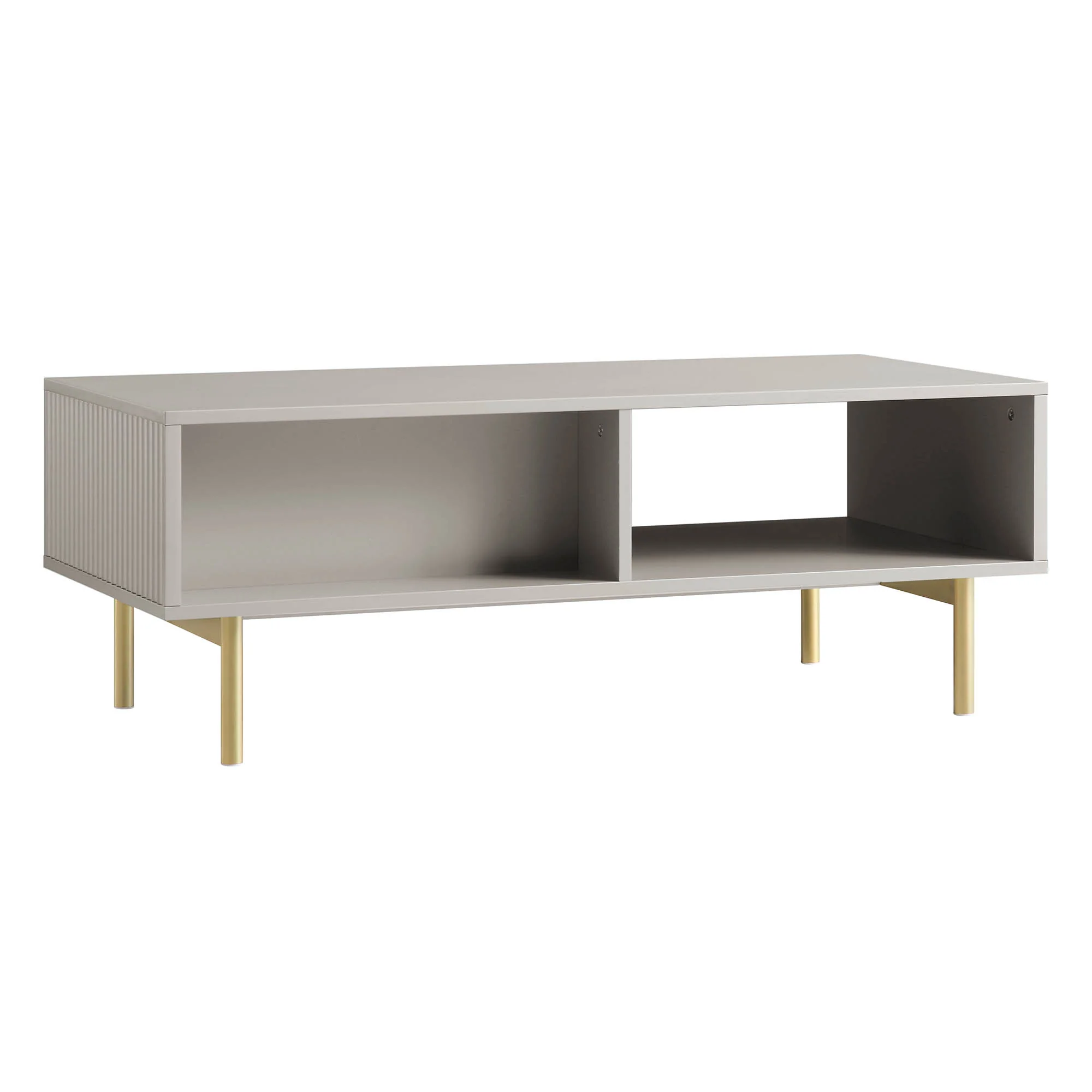 Richmond Ridged Coffee Table with Drawer, Matte Taupe - Image 10