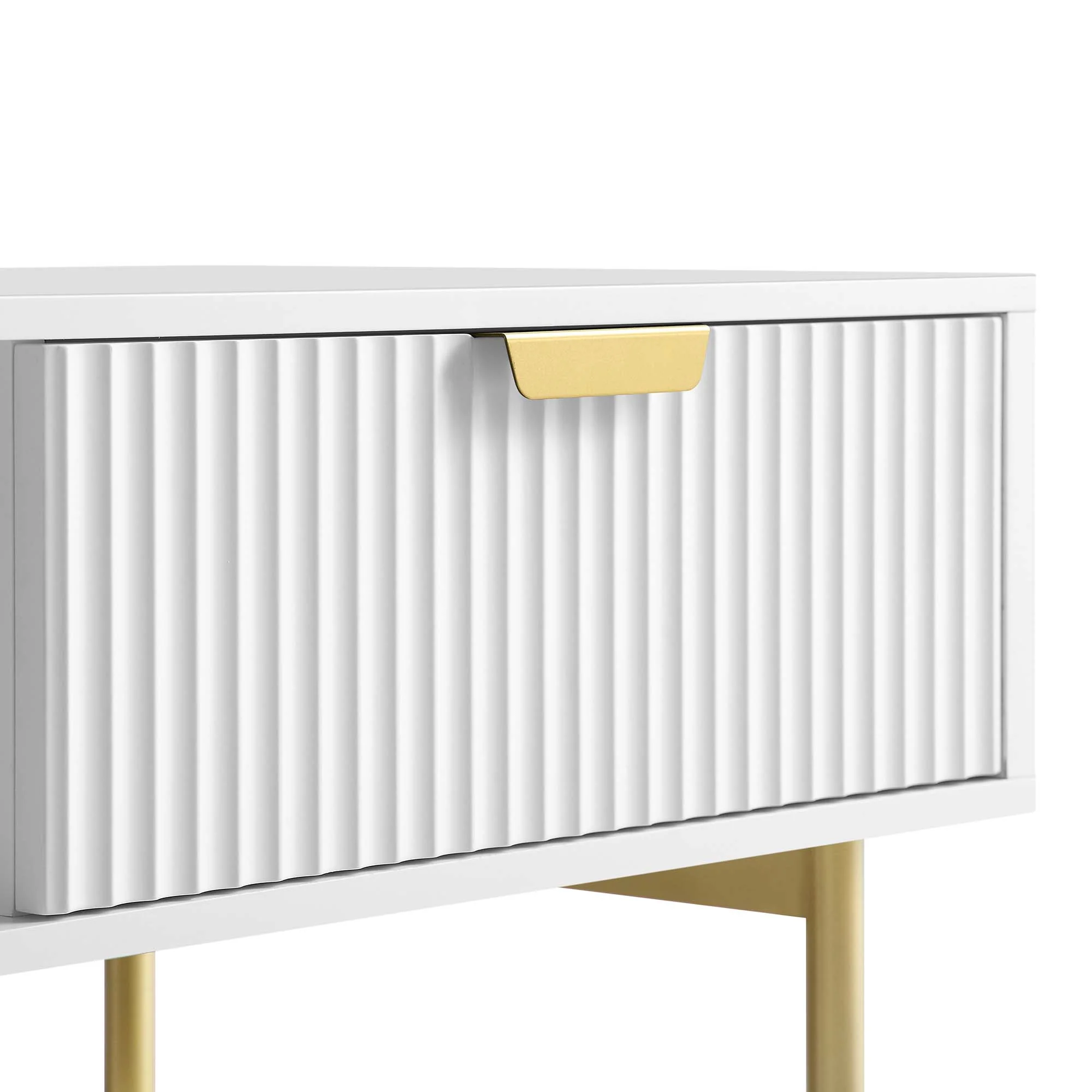 Richmond Ridged Coffee Table with Drawer, Matte White - Image 12