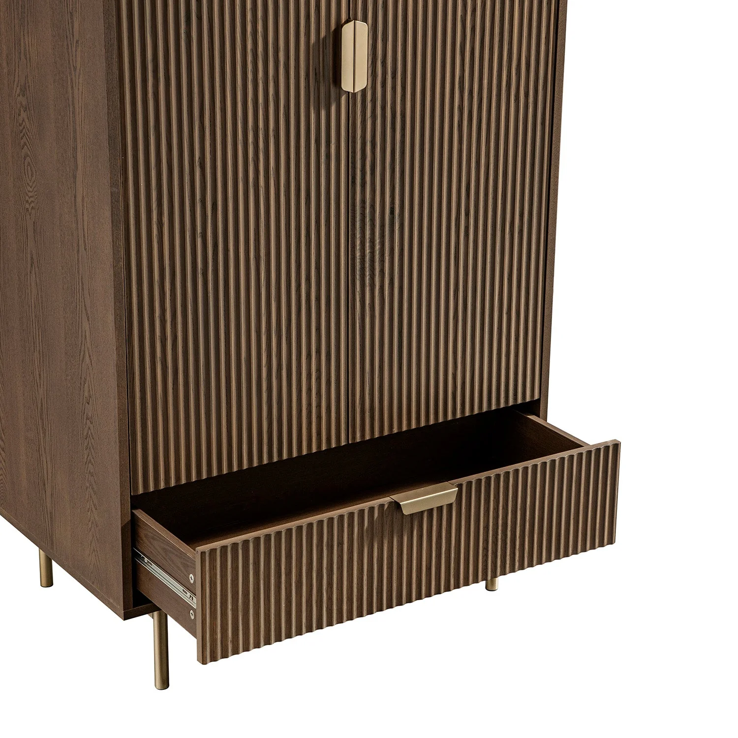 Richmond Ridged Double Wardrobe with Drawer, Dark Ash - Image 14