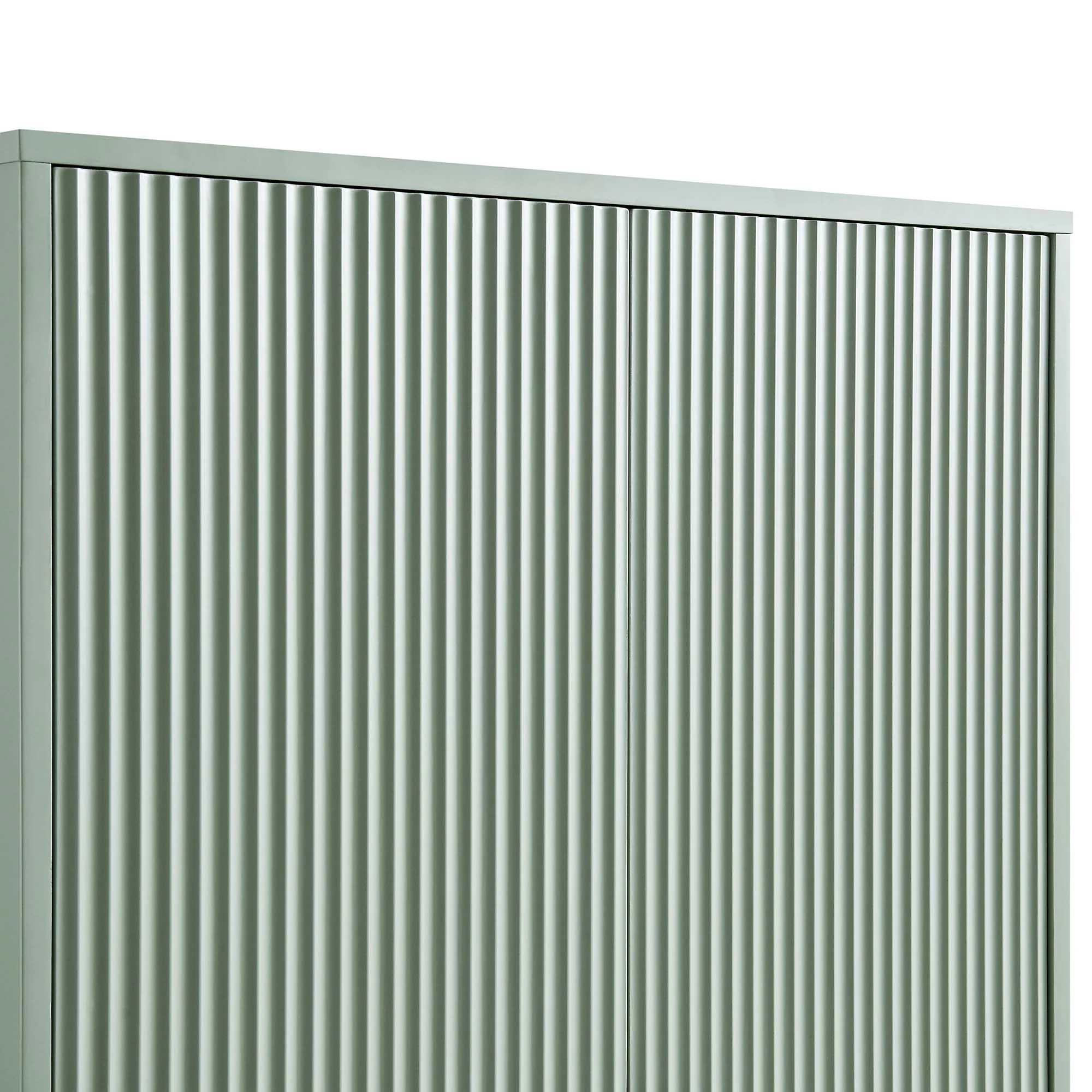 Richmond Ridged Double Wardrobe with Drawer, Matte Sage Green - Image 10