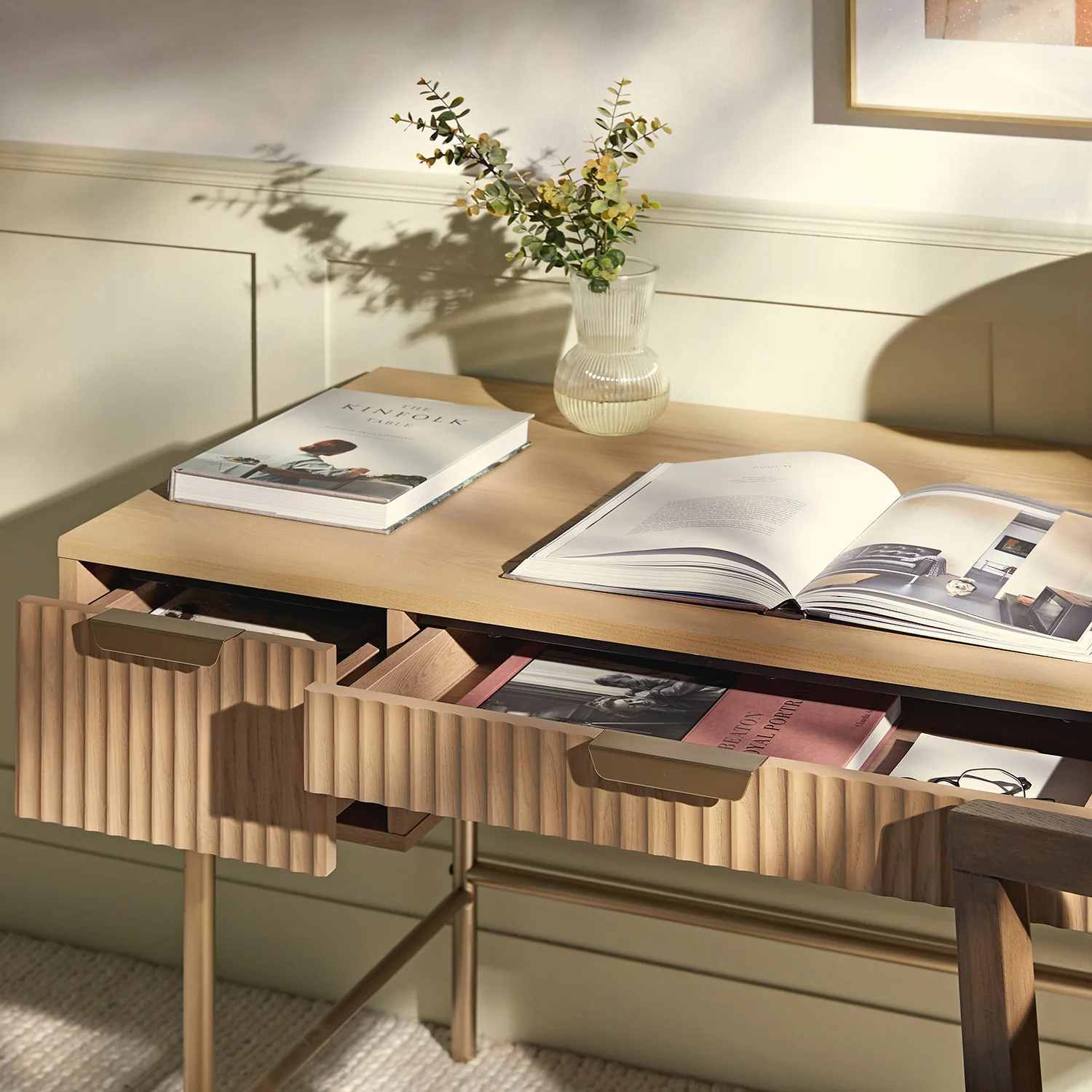 Richmond Ridged Dressing Table, Light Ash - Image 4