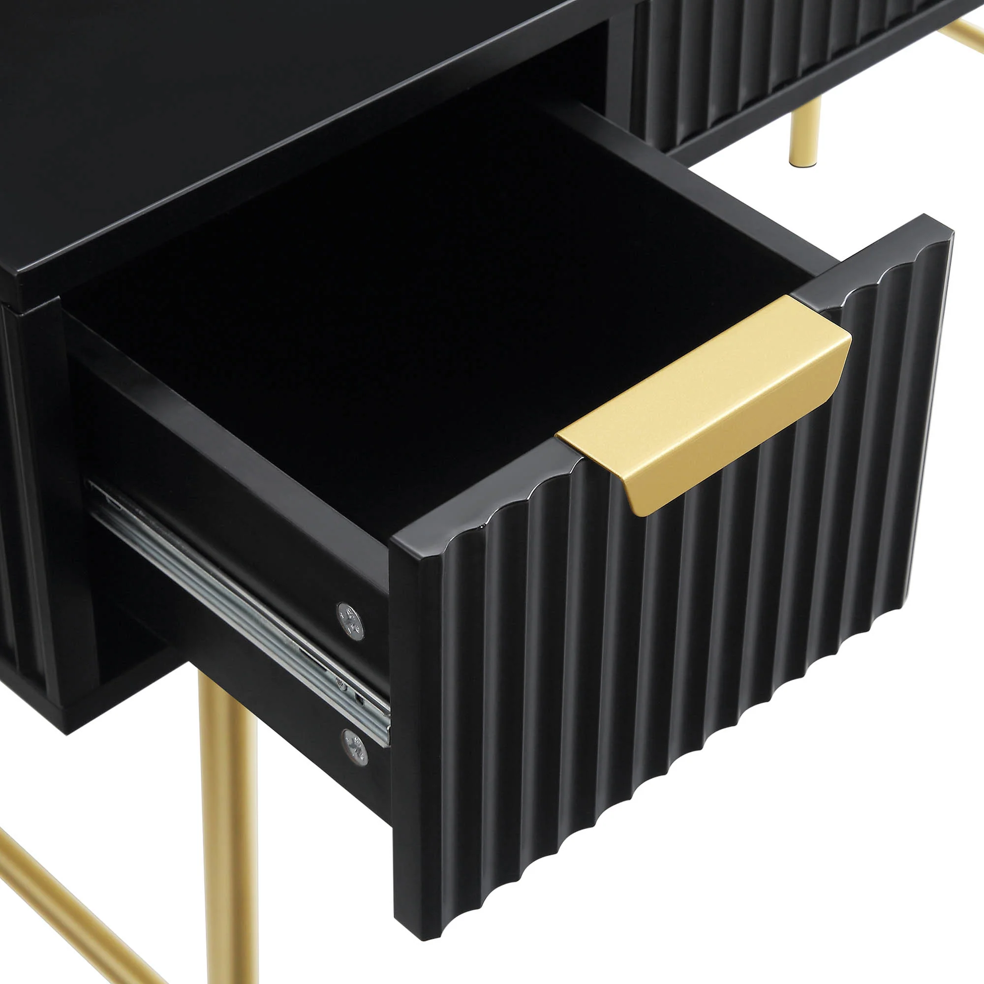 Richmond Ridged Dressing Table, Matte Black - Image 11
