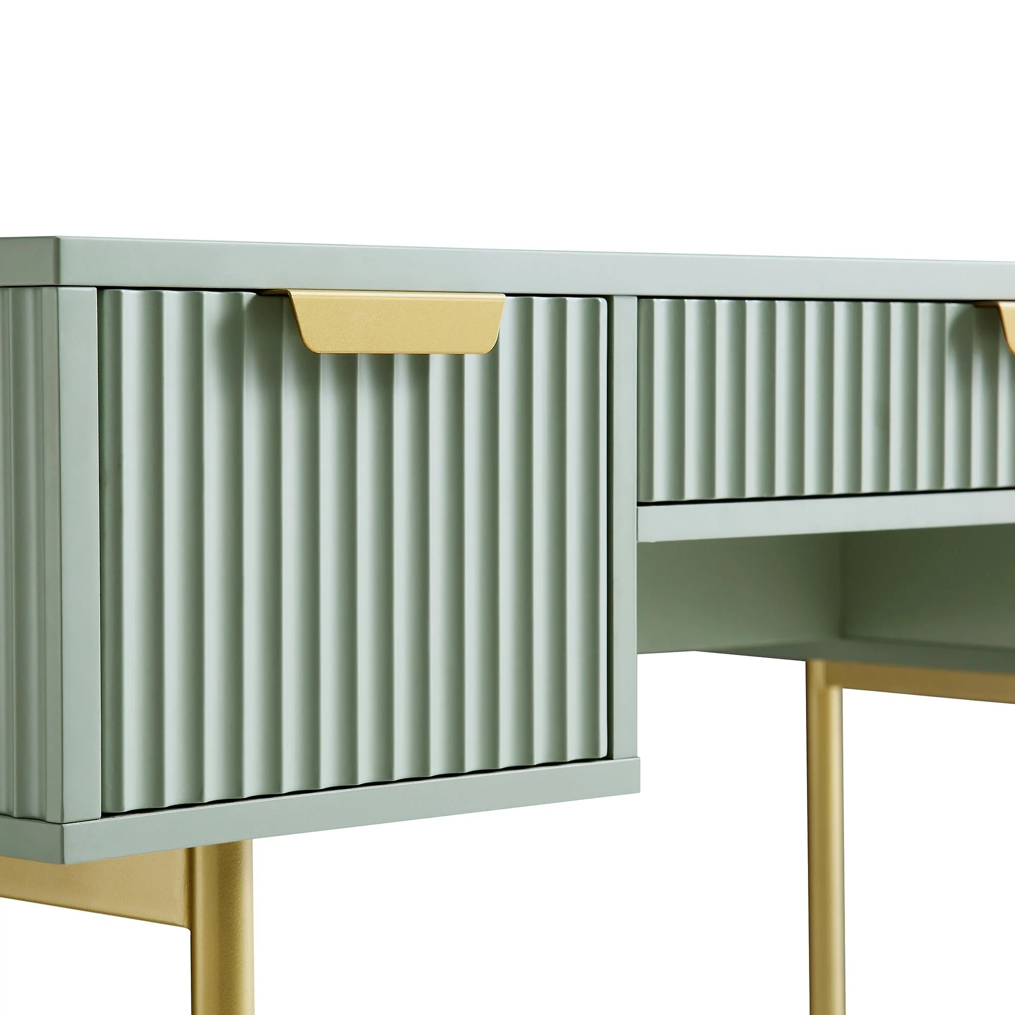 Richmond Ridged Dressing Table, Matte Sage Green - Image 10