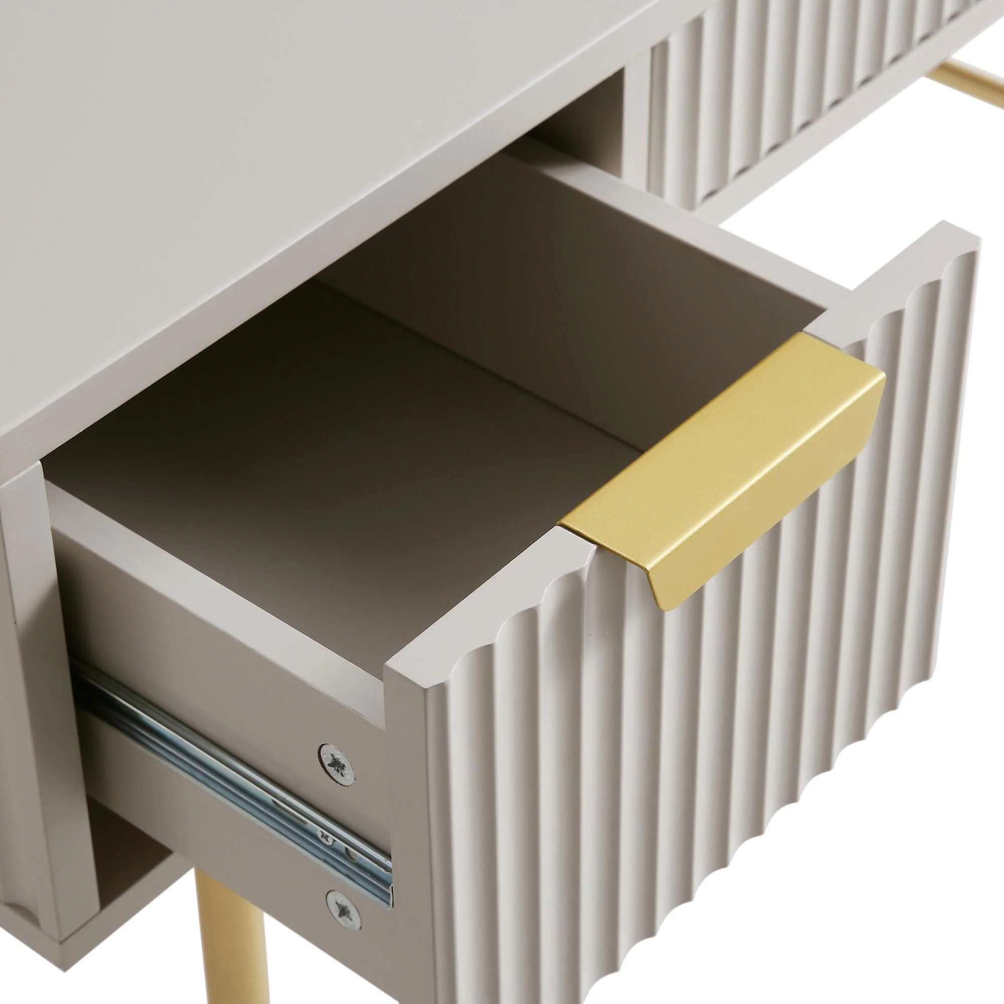 Richmond Ridged Dressing Table, Matte Taupe - Image 12