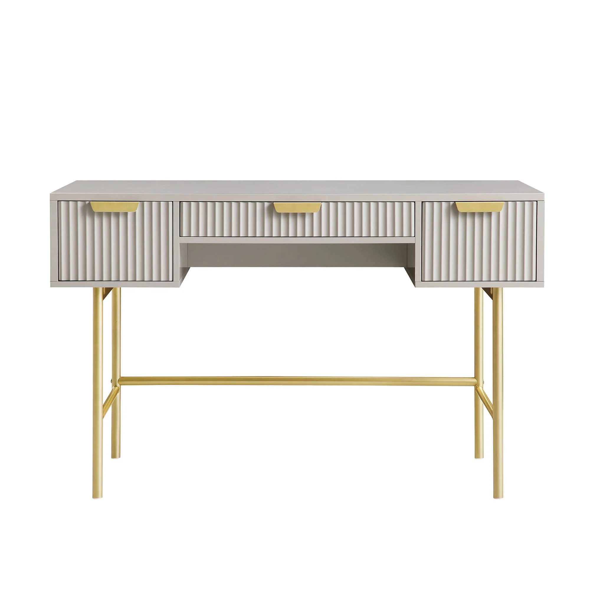 Richmond Ridged Dressing Table, Matte Taupe - Image 4