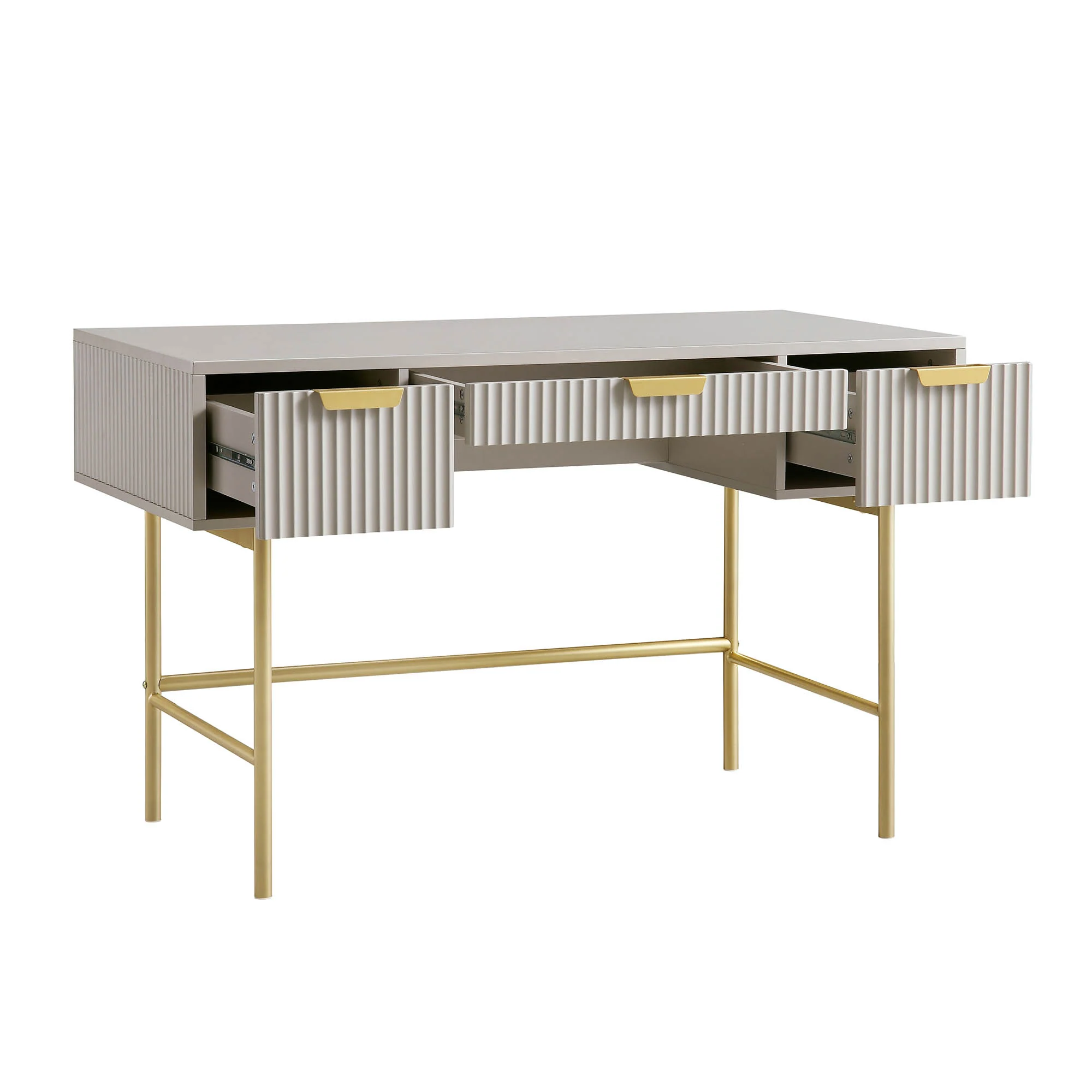 Richmond Ridged Dressing Table, Matte Taupe - Image 7
