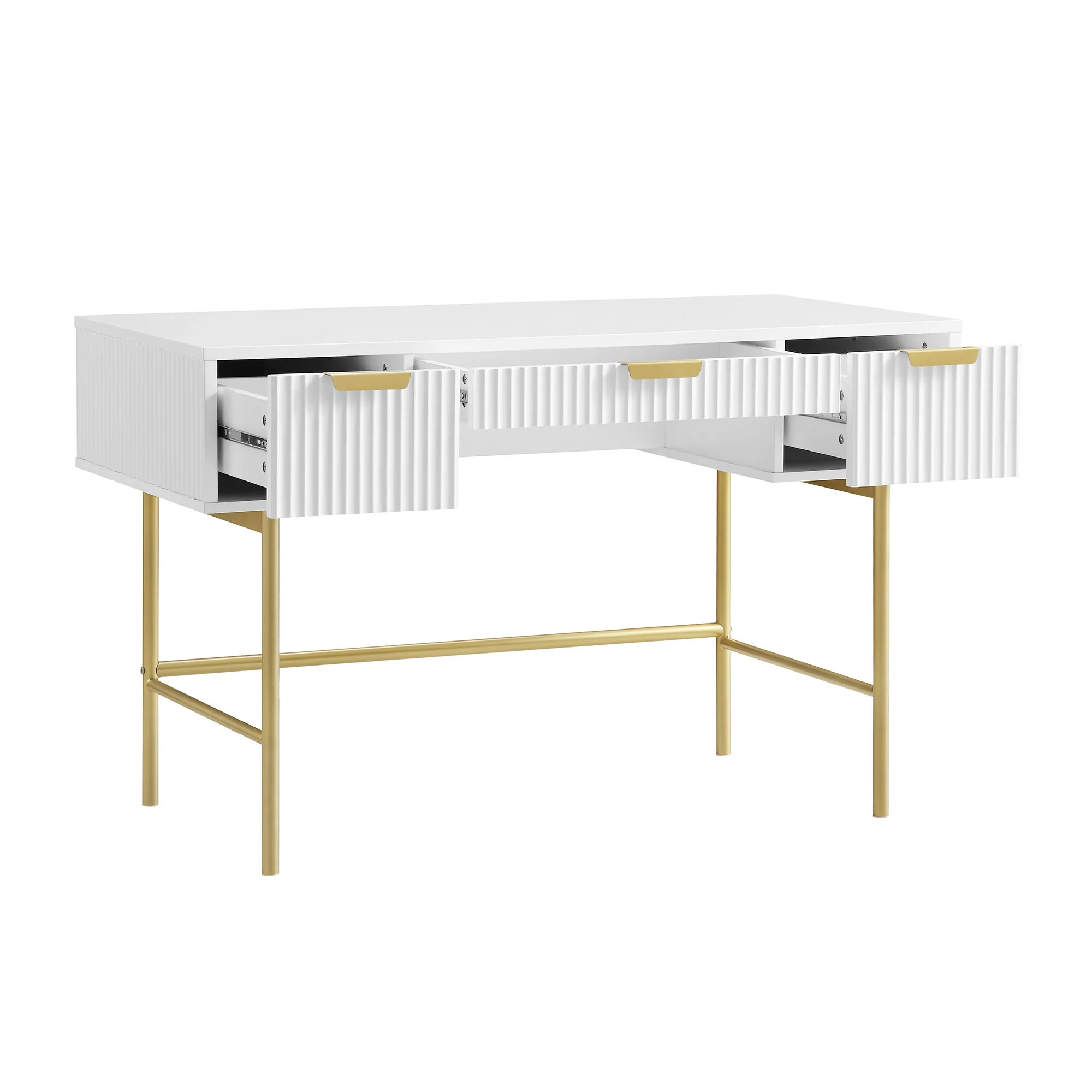 Richmond Ridged Dressing Table, Matte White - Image 4