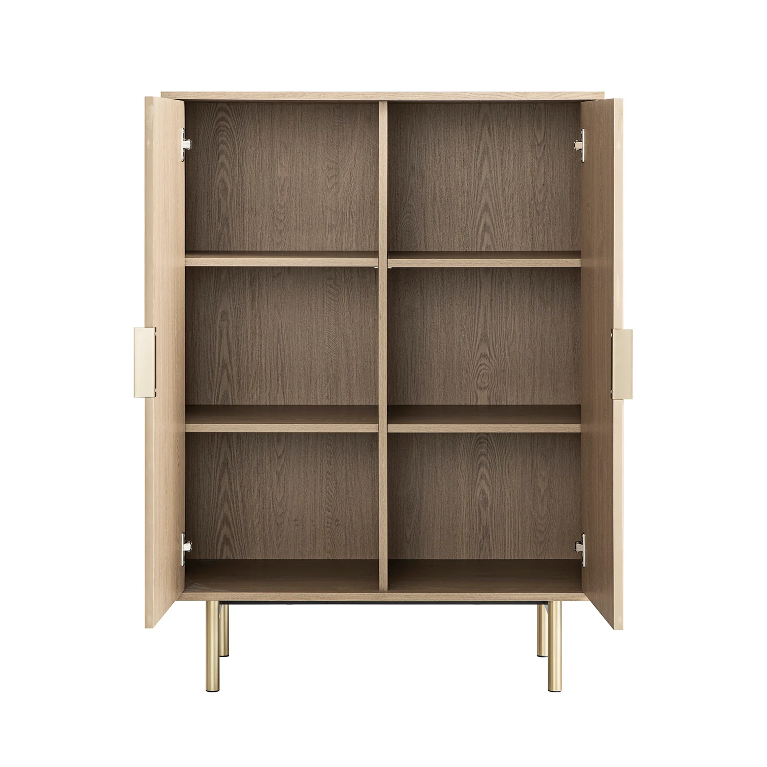 Richmond Ridged Highboard Storage Cabinet, Light Ash - Image 12