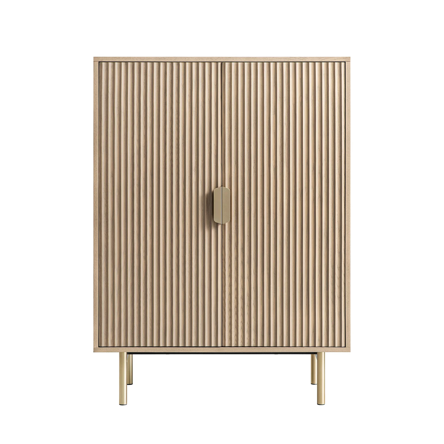 Richmond Ridged Highboard Storage Cabinet, Light Ash - Image 9