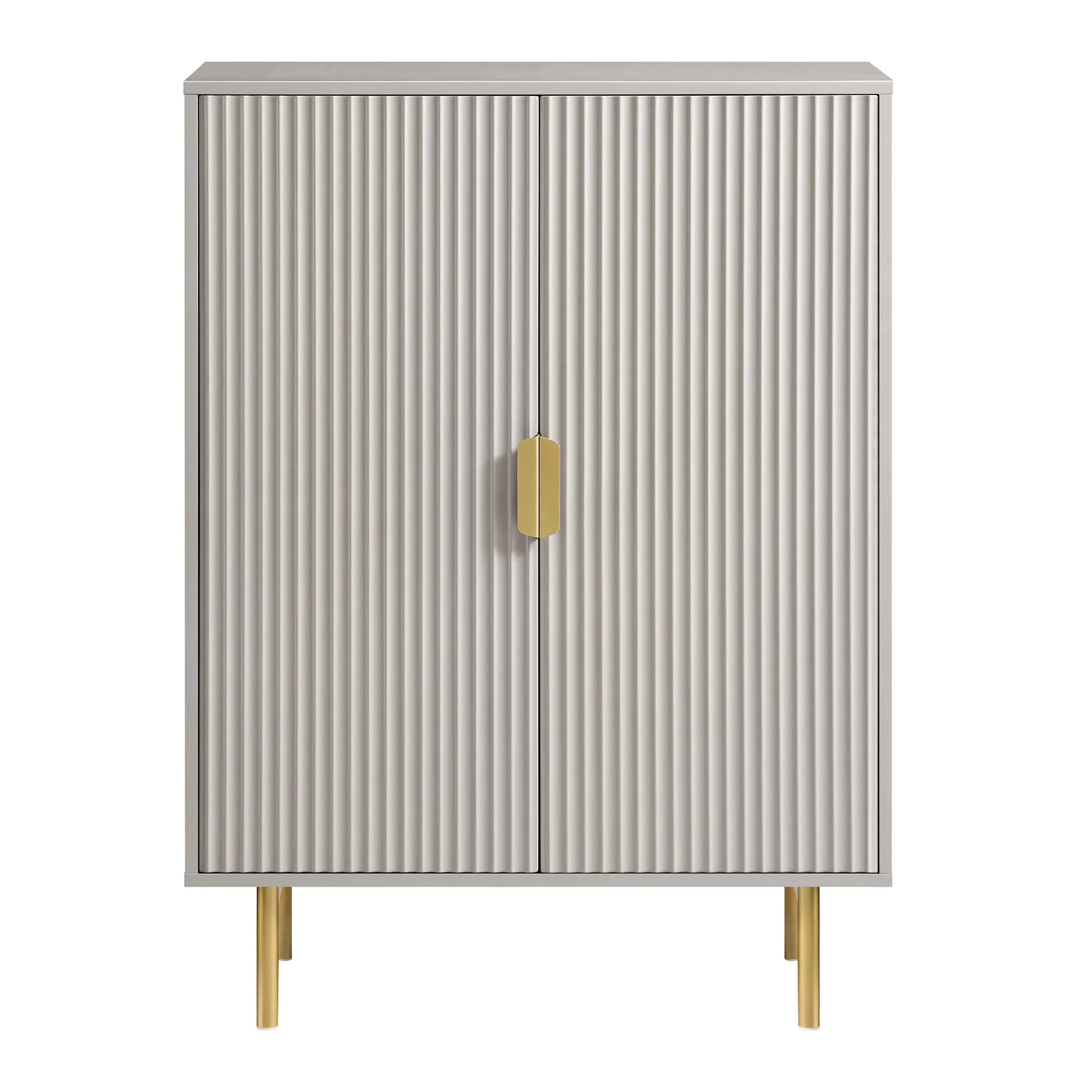 Richmond Ridged Highboard Storage Cabinet, Matte Taupe - Image 4