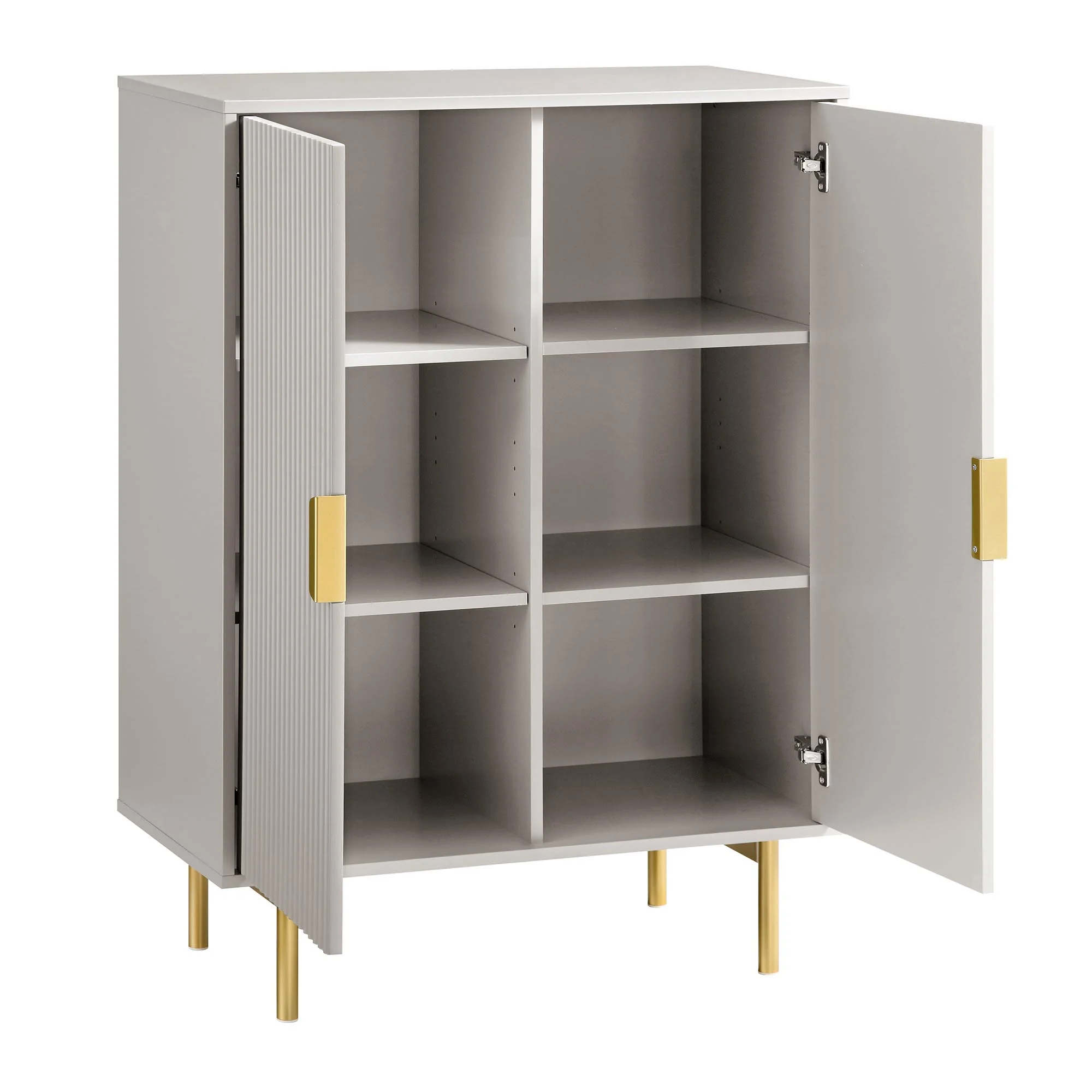 Richmond Ridged Highboard Storage Cabinet, Matte Taupe - Image 5