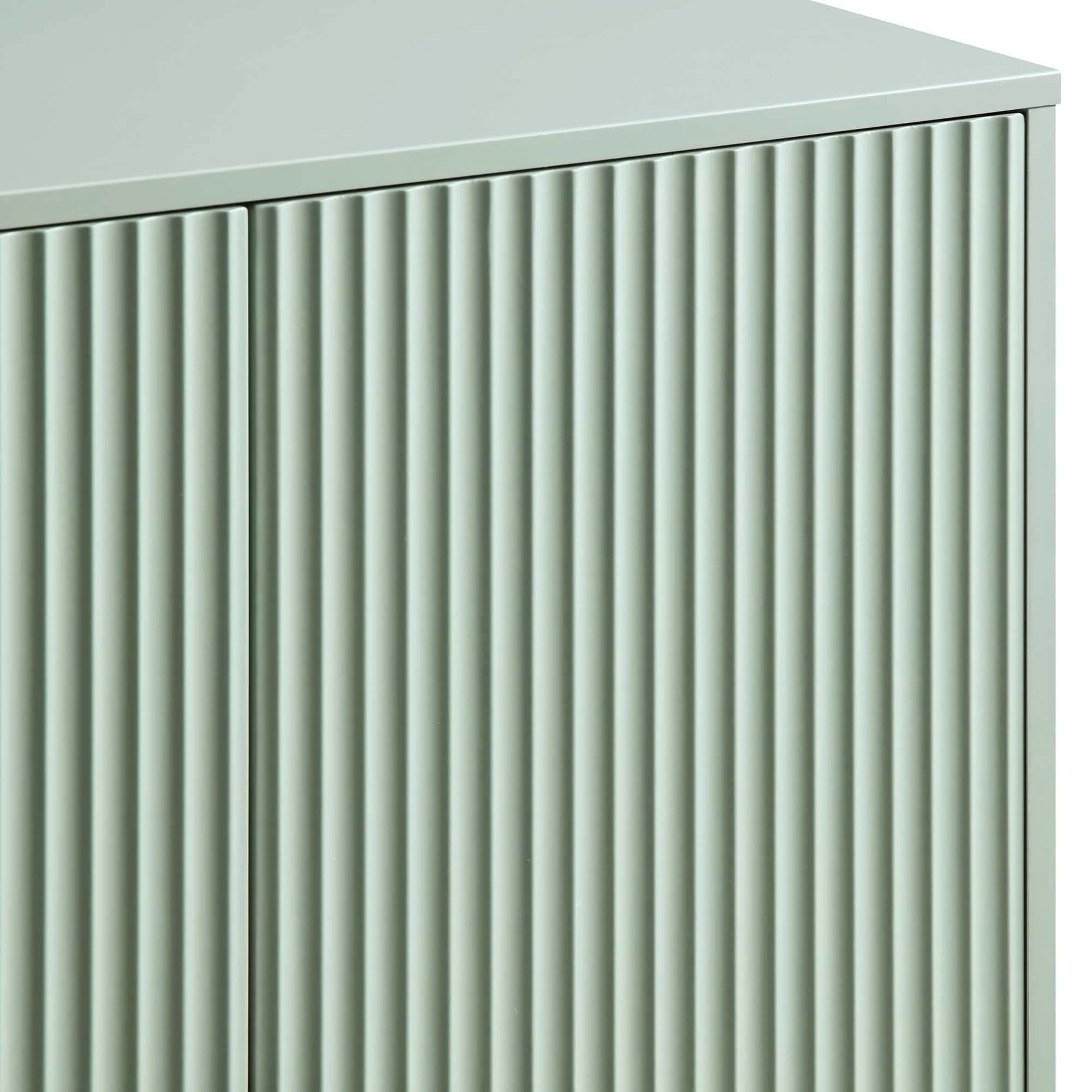 Richmond Ridged Highboard Storage Cabinet, Matte Sage Green - Image 10