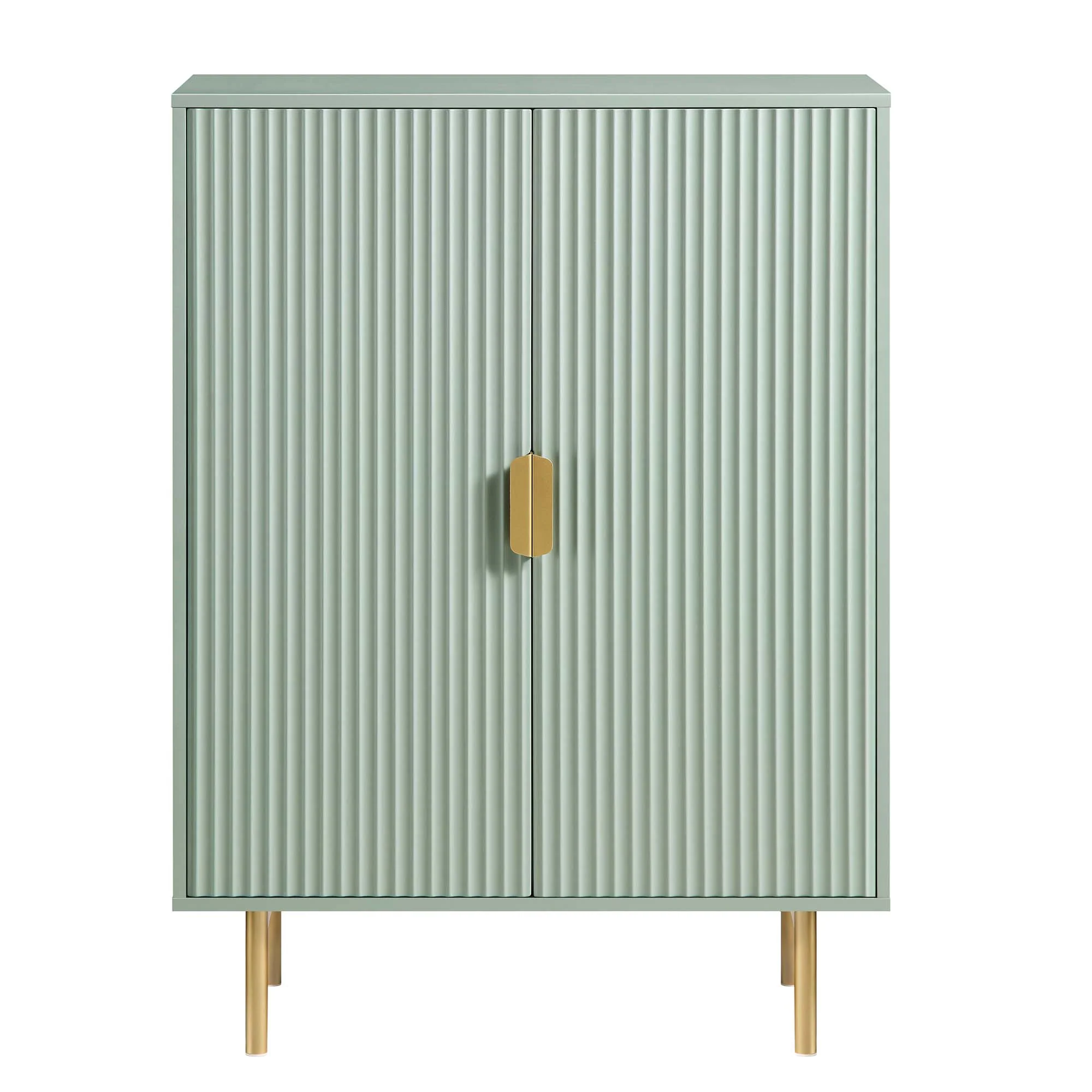 Richmond Ridged Highboard Storage Cabinet, Matte Sage Green - Image 3