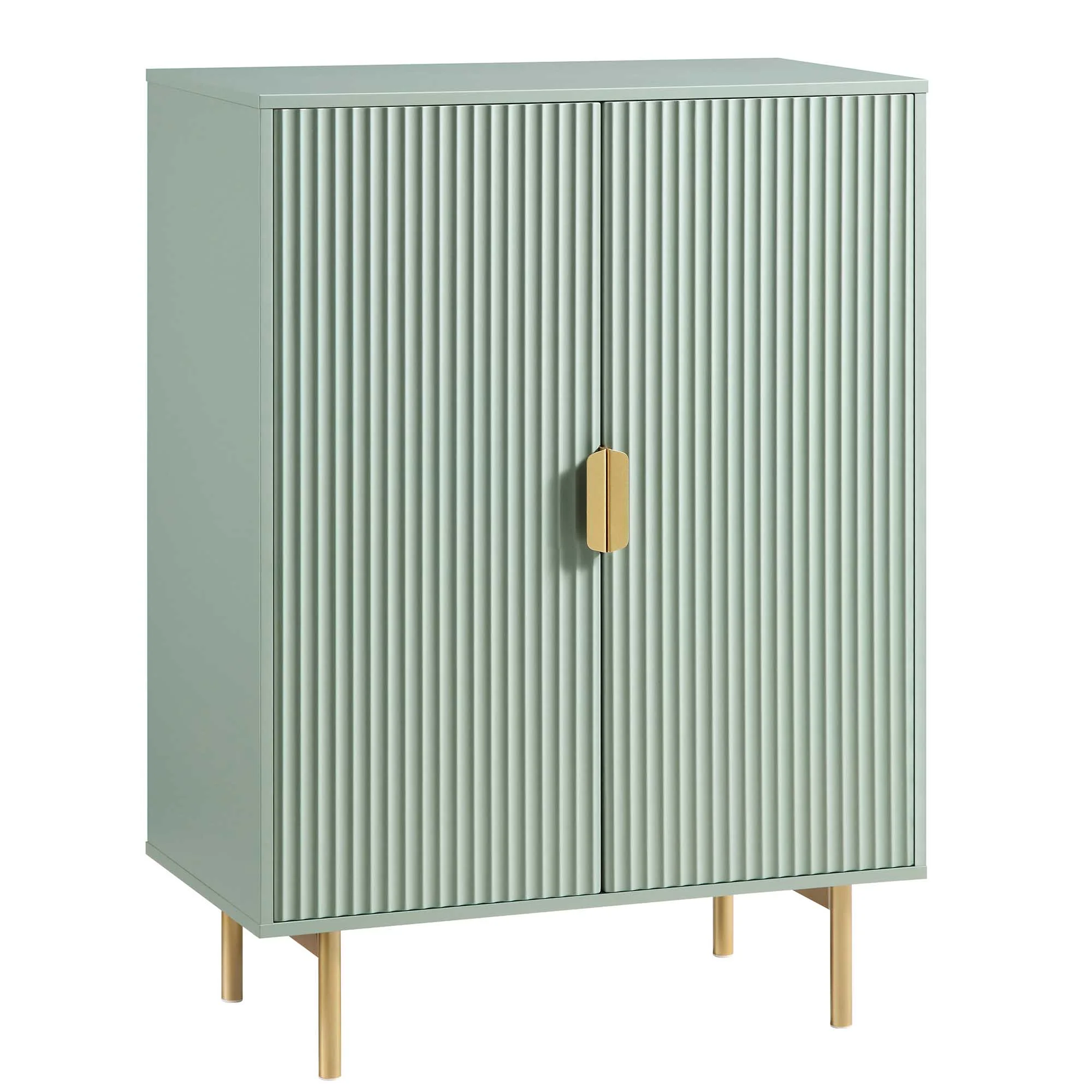 Richmond Ridged Highboard Storage Cabinet, Matte Sage Green - Image 4