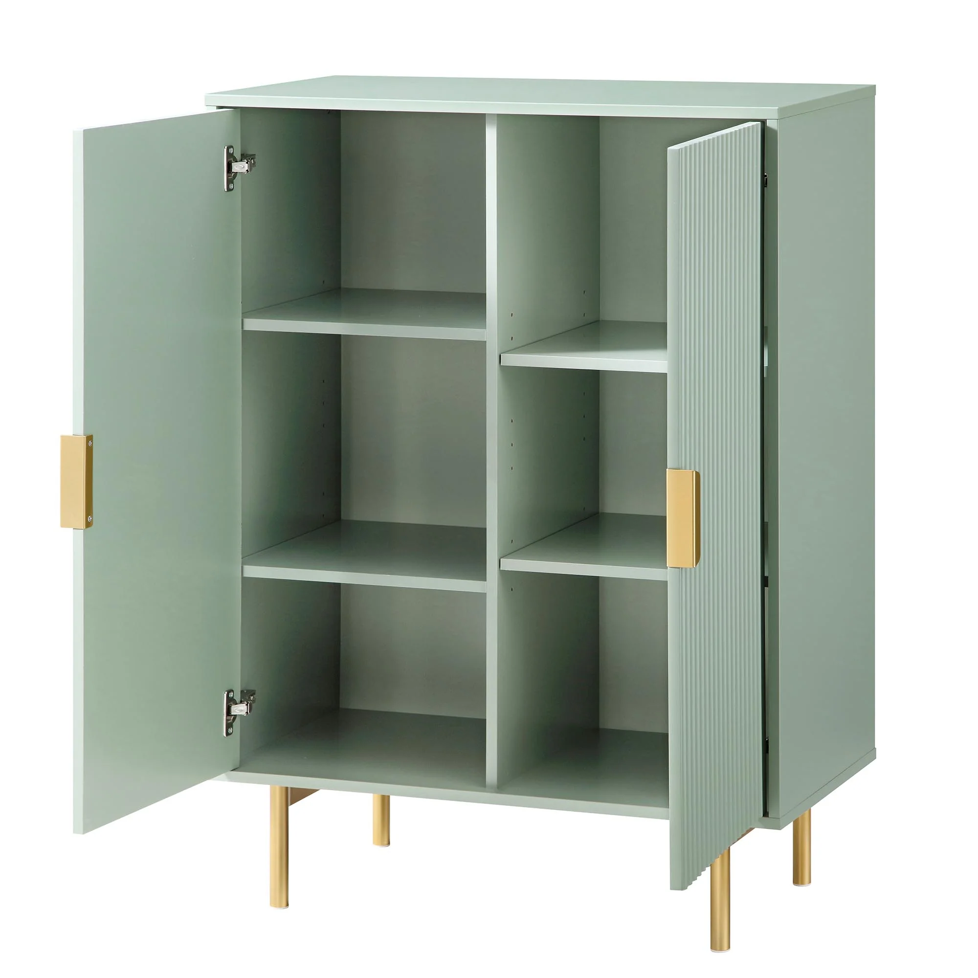 Richmond Ridged Highboard Storage Cabinet, Matte Sage Green - Image 6