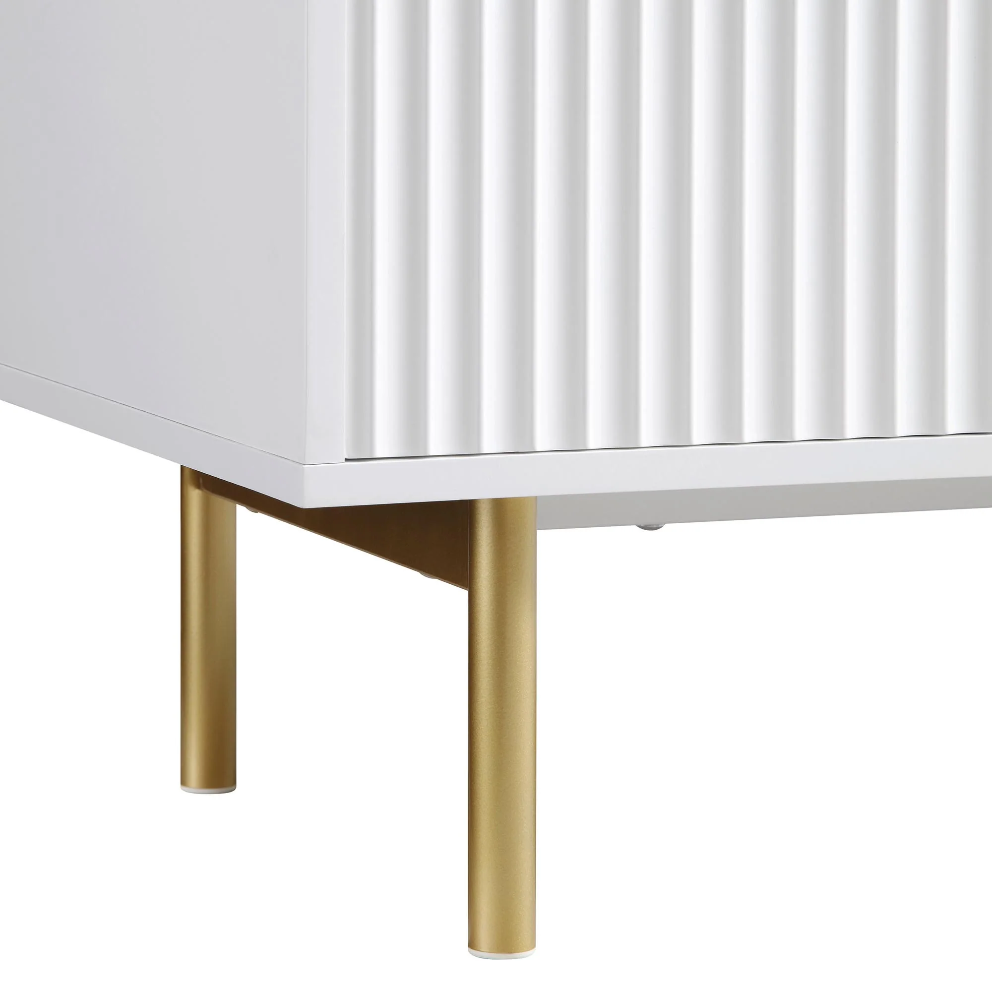 Richmond Ridged Highboard Storage Cabinet, Matte White - Image 11