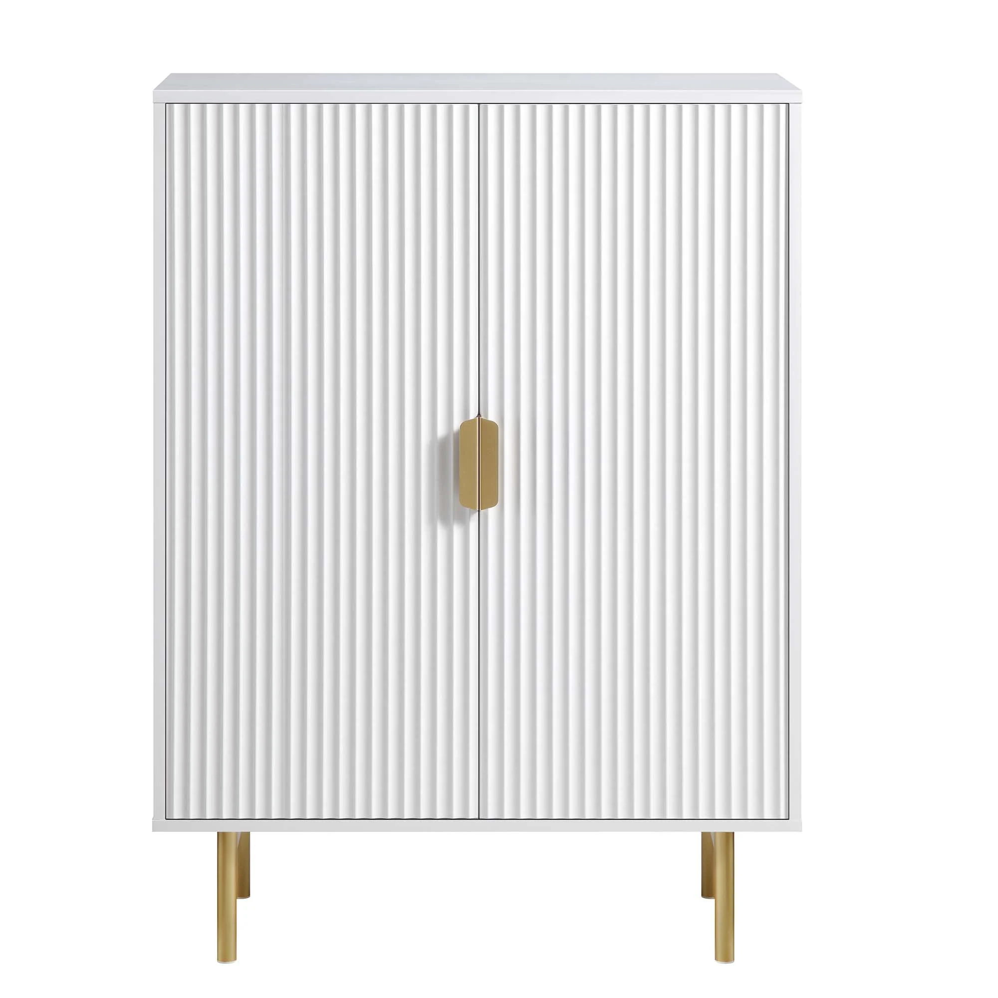 Richmond Ridged Highboard Storage Cabinet, Matte White - Image 3