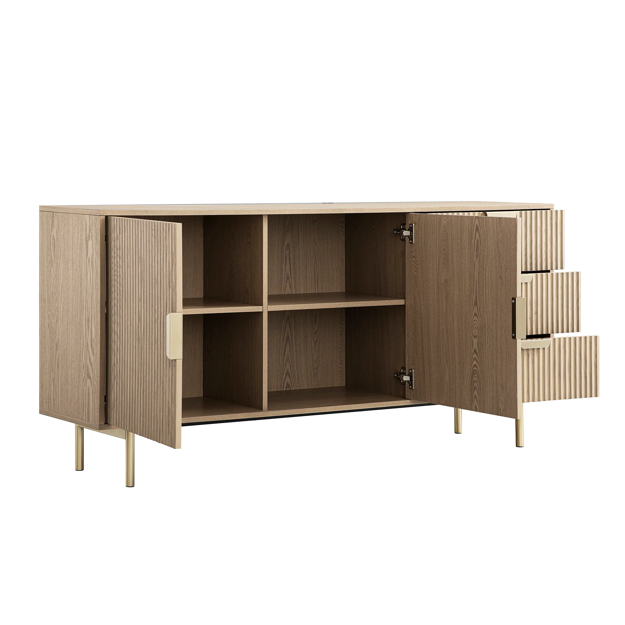 Richmond Ridged Large Sideboard, Light Ash - Image 10
