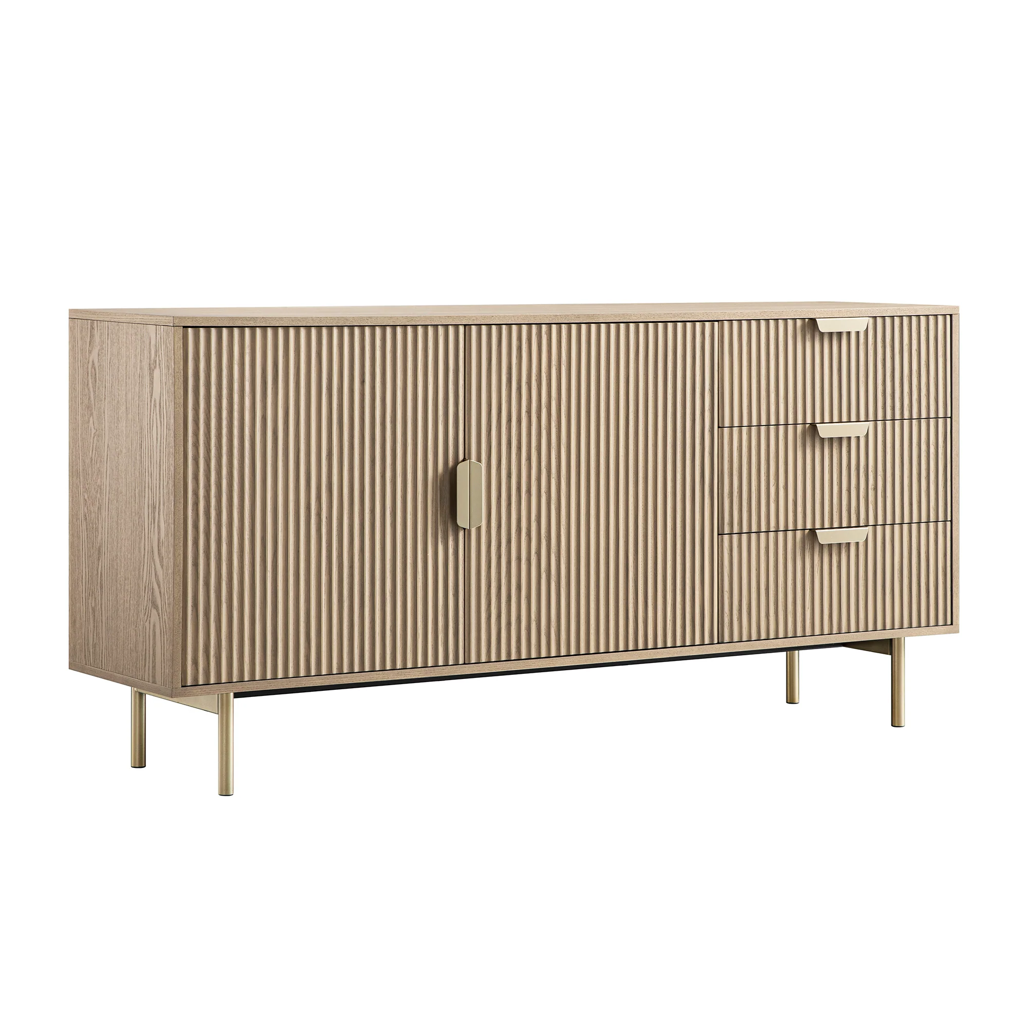 Richmond Ridged Large Sideboard, Light Ash - Image 8