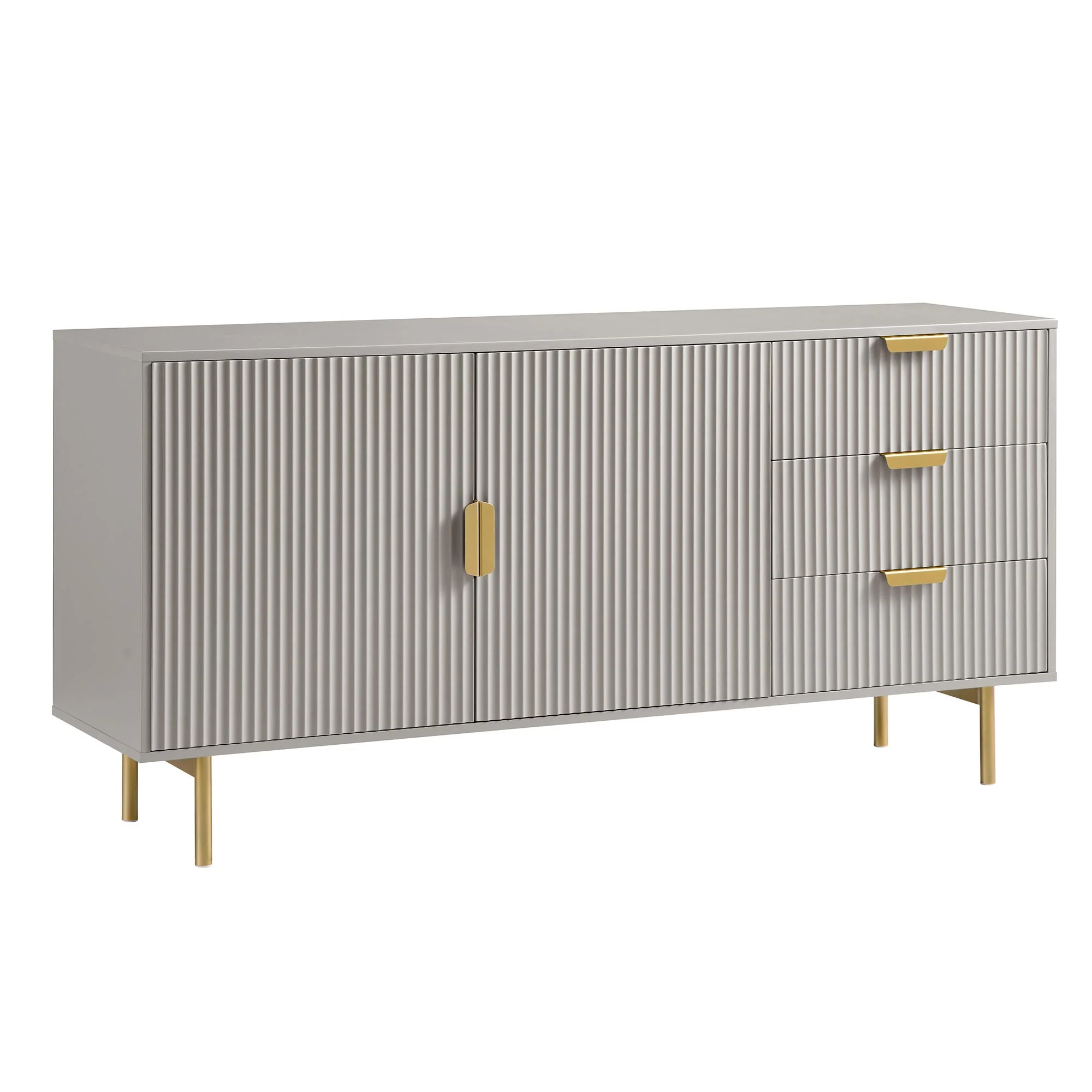 Richmond Ridged Large Sideboard, Matte Taupe - Image 5