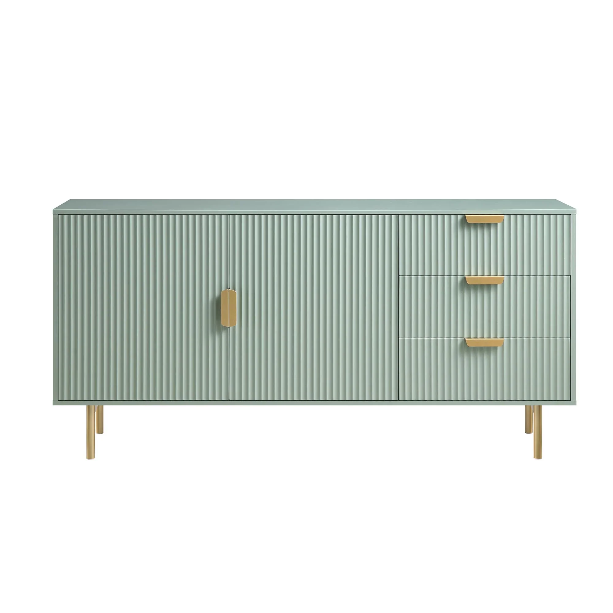 Richmond Ridged Large Sideboard, Matte Sage Green - Image 3