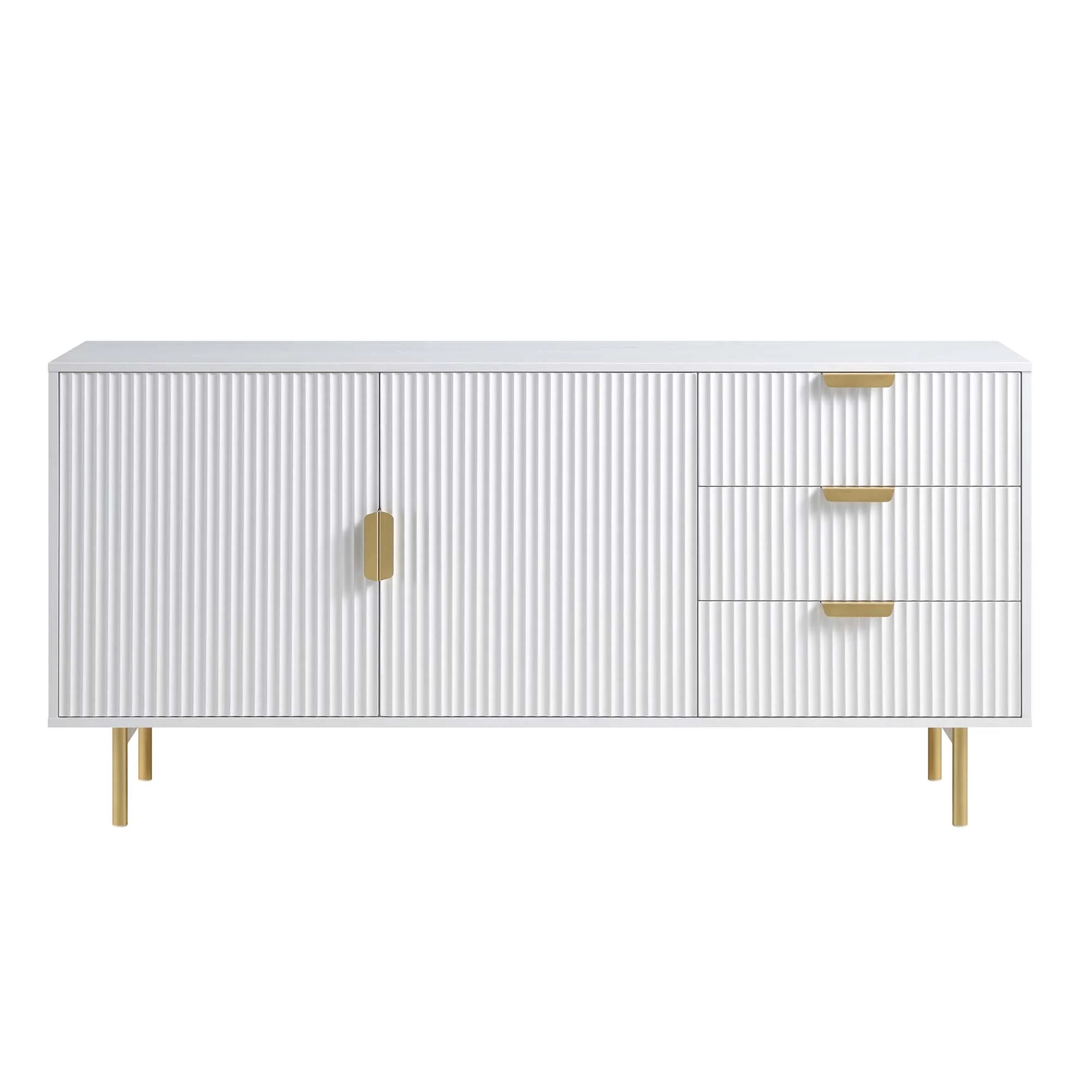 Richmond Ridged Large Sideboard, Matte White - Image 3