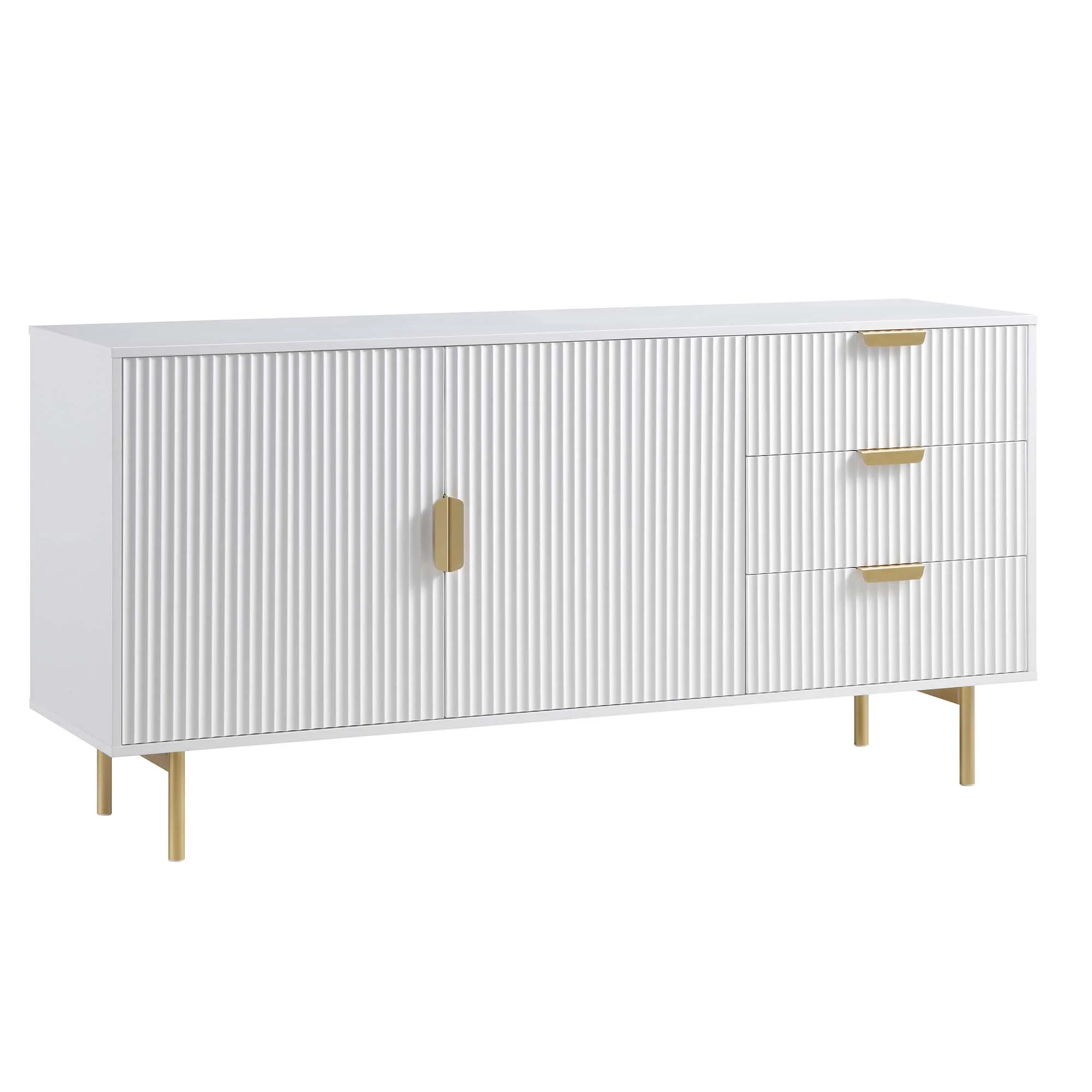 Richmond Ridged Large Sideboard, Matte White - Image 4