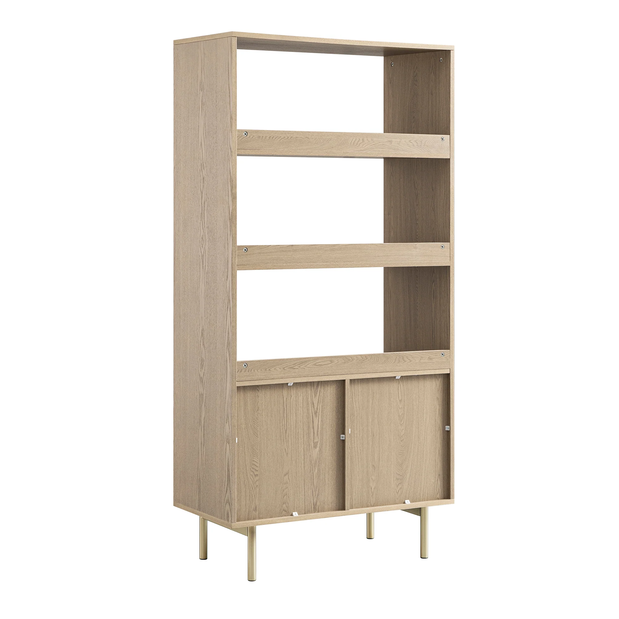 Richmond Ridged Tall Bookcase with Doors, Light Ash - Image 12