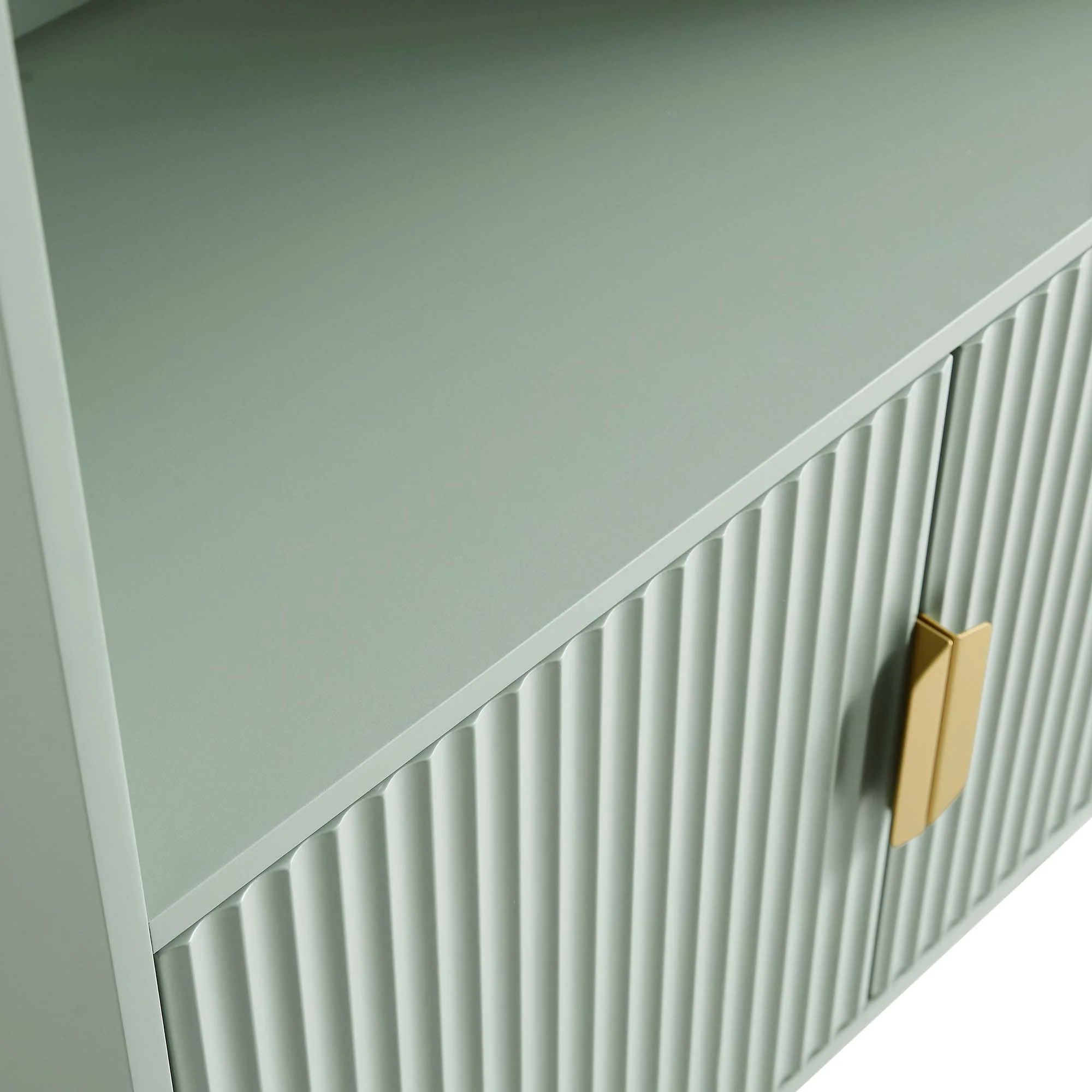 Richmond Ridged Tall Bookcase with Doors, Matte Sage Green - Image 10
