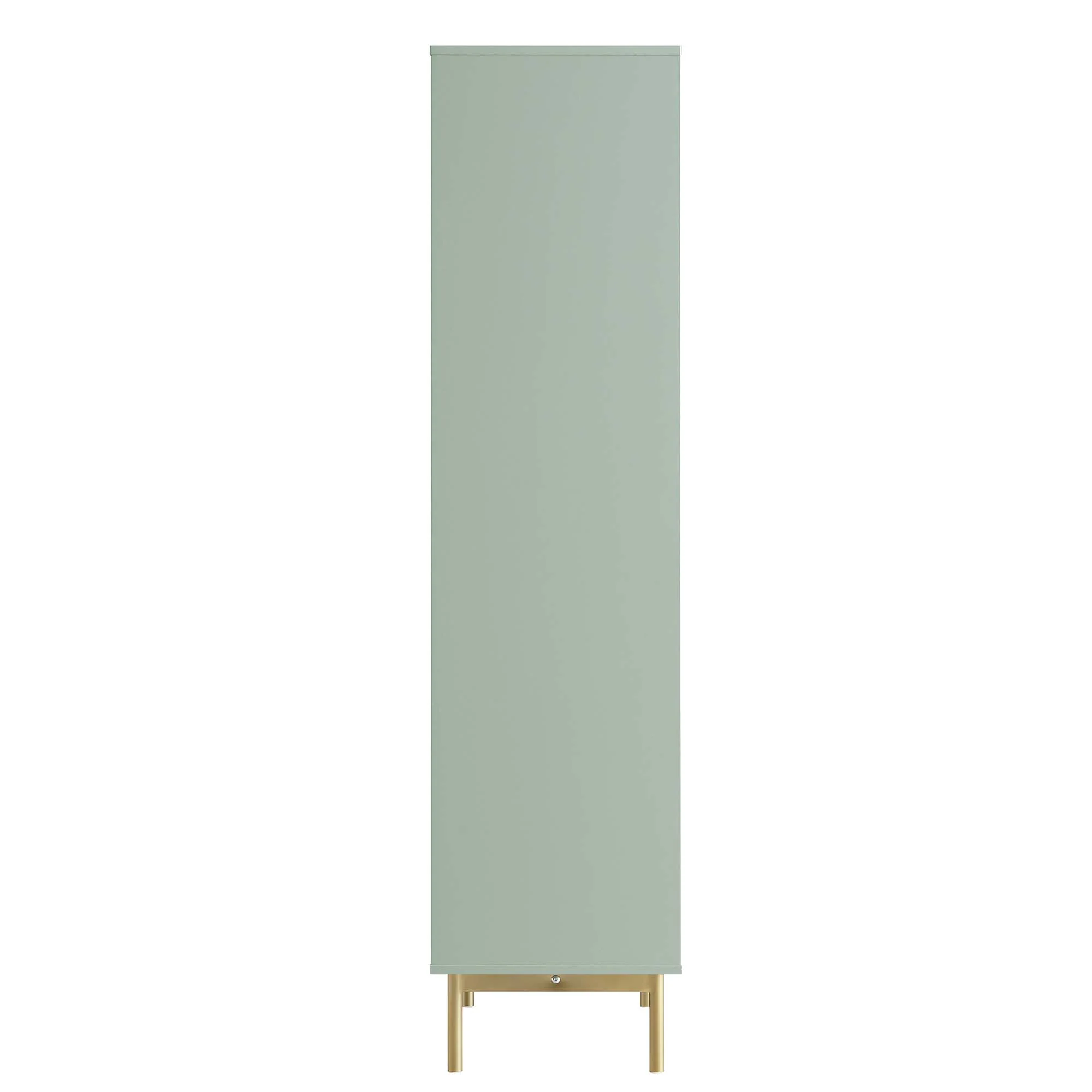 Richmond Ridged Tall Bookcase with Doors, Matte Sage Green - Image 9