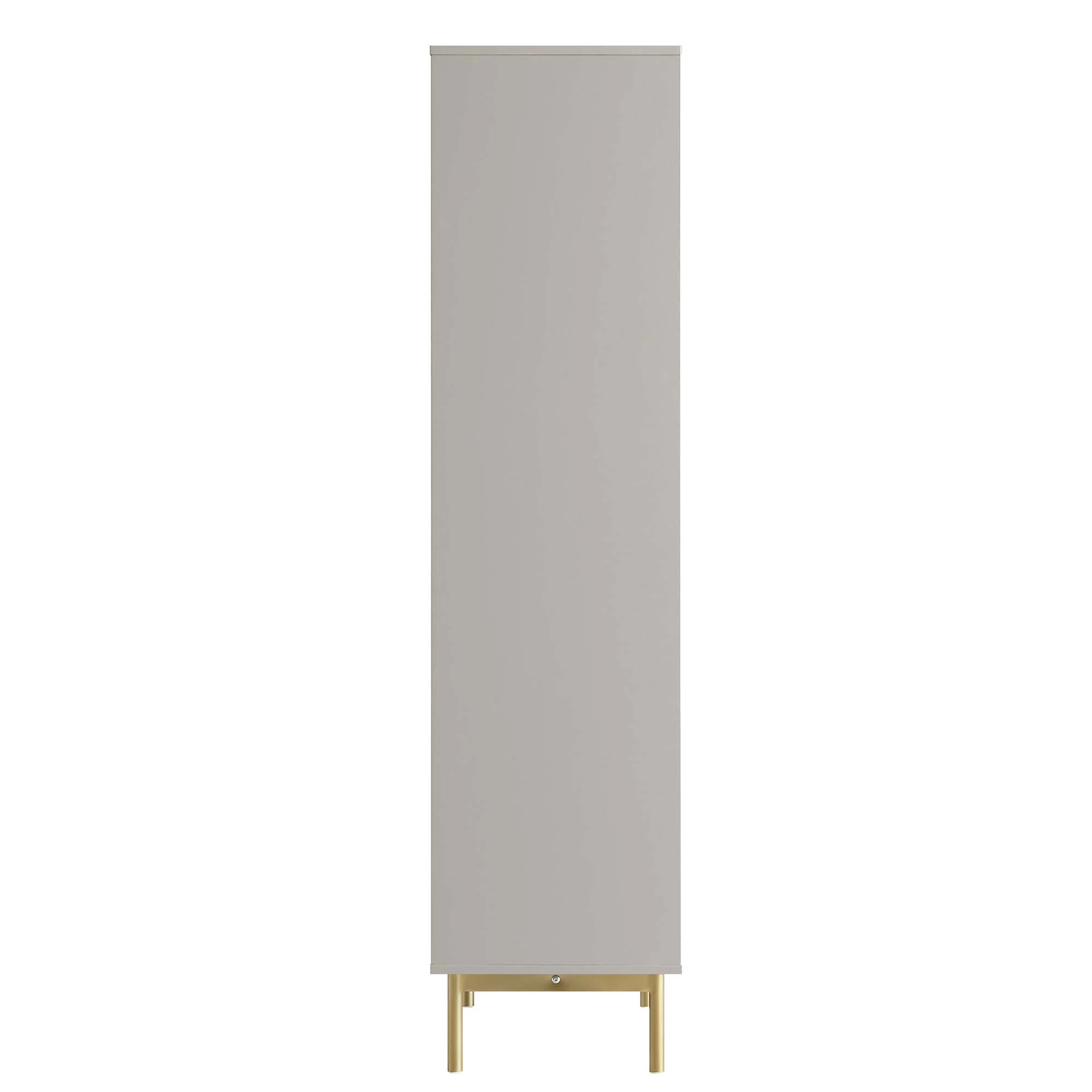 Richmond Ridged Tall Bookcase with Doors, Matte Taupe - Image 8