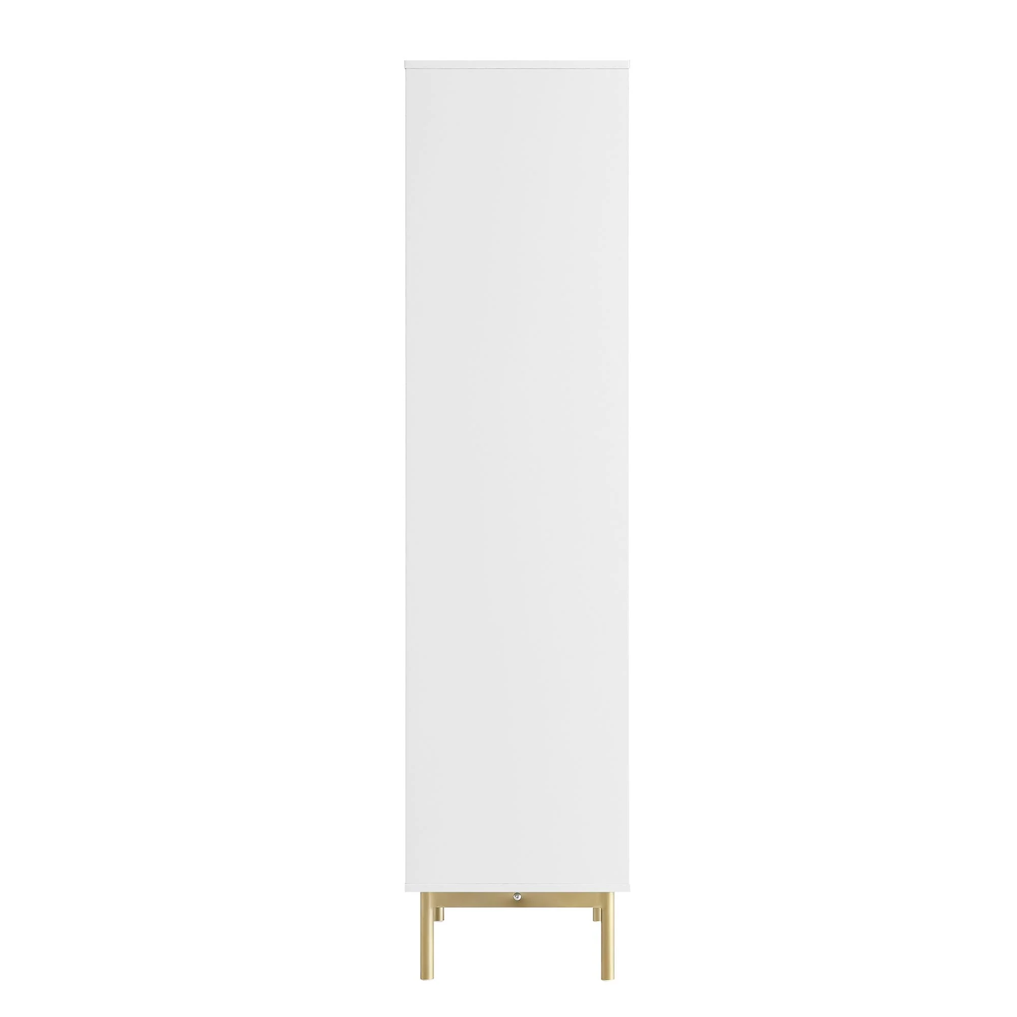 Richmond Ridged Tall Bookcase with Doors, Matte White - Image 9