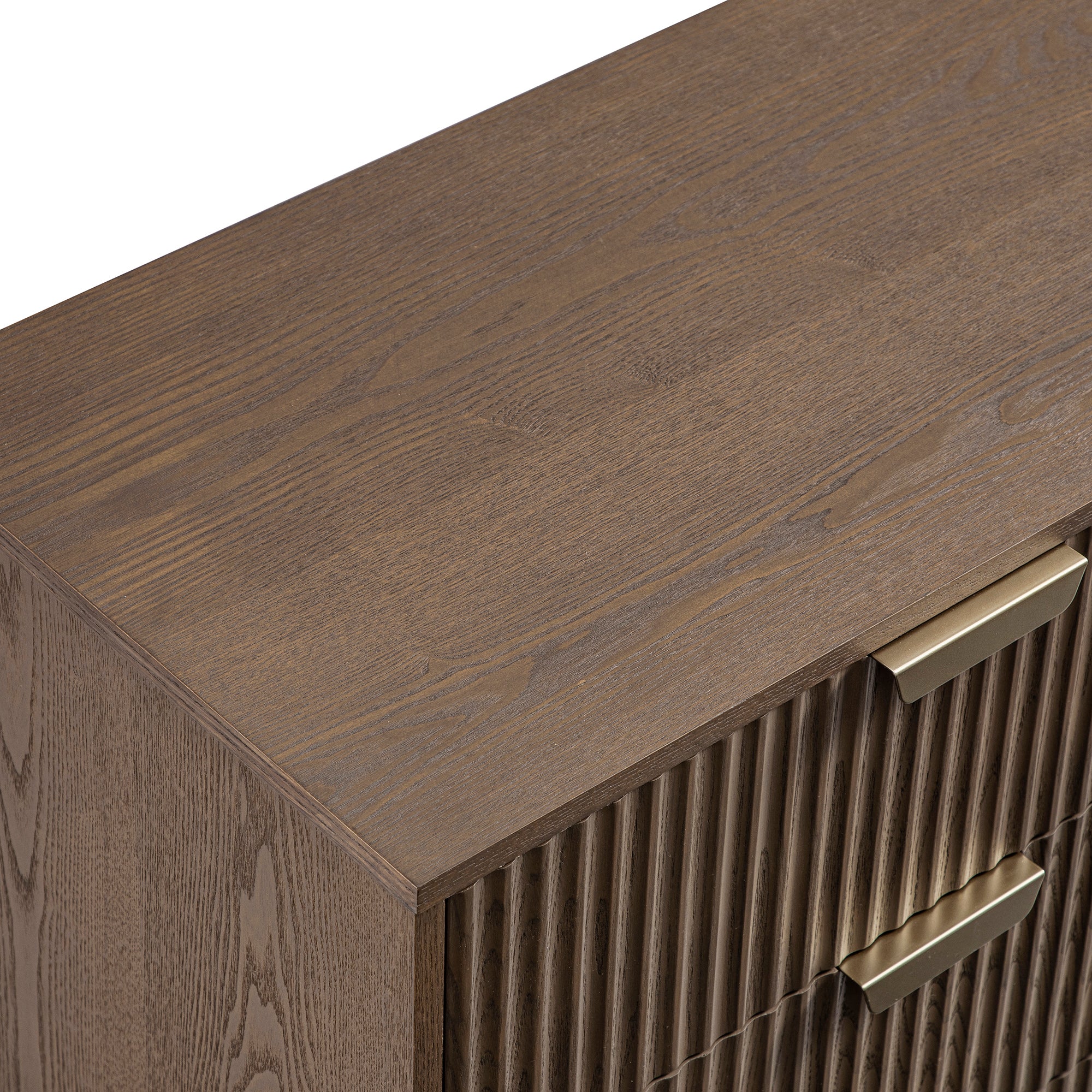 Richmond Ridged Wide Chest of 6 Drawers, Dark Ash - Image 13