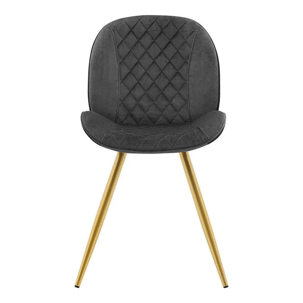 Set of 2 Cosford Diamond Stitch Dining Chairs (Grey Velvet) - Image 4