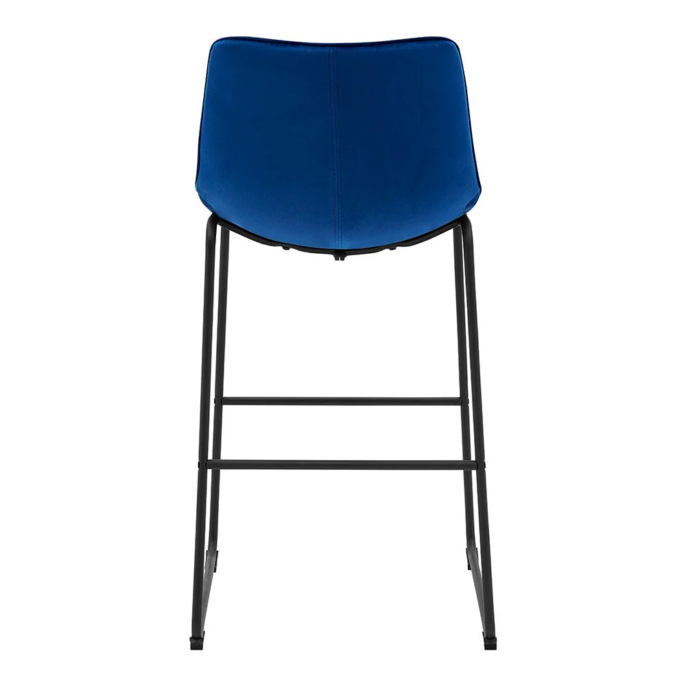 Sutton Set of 2 Barstools with Fluted Back (Blue Velvet) - Image 8