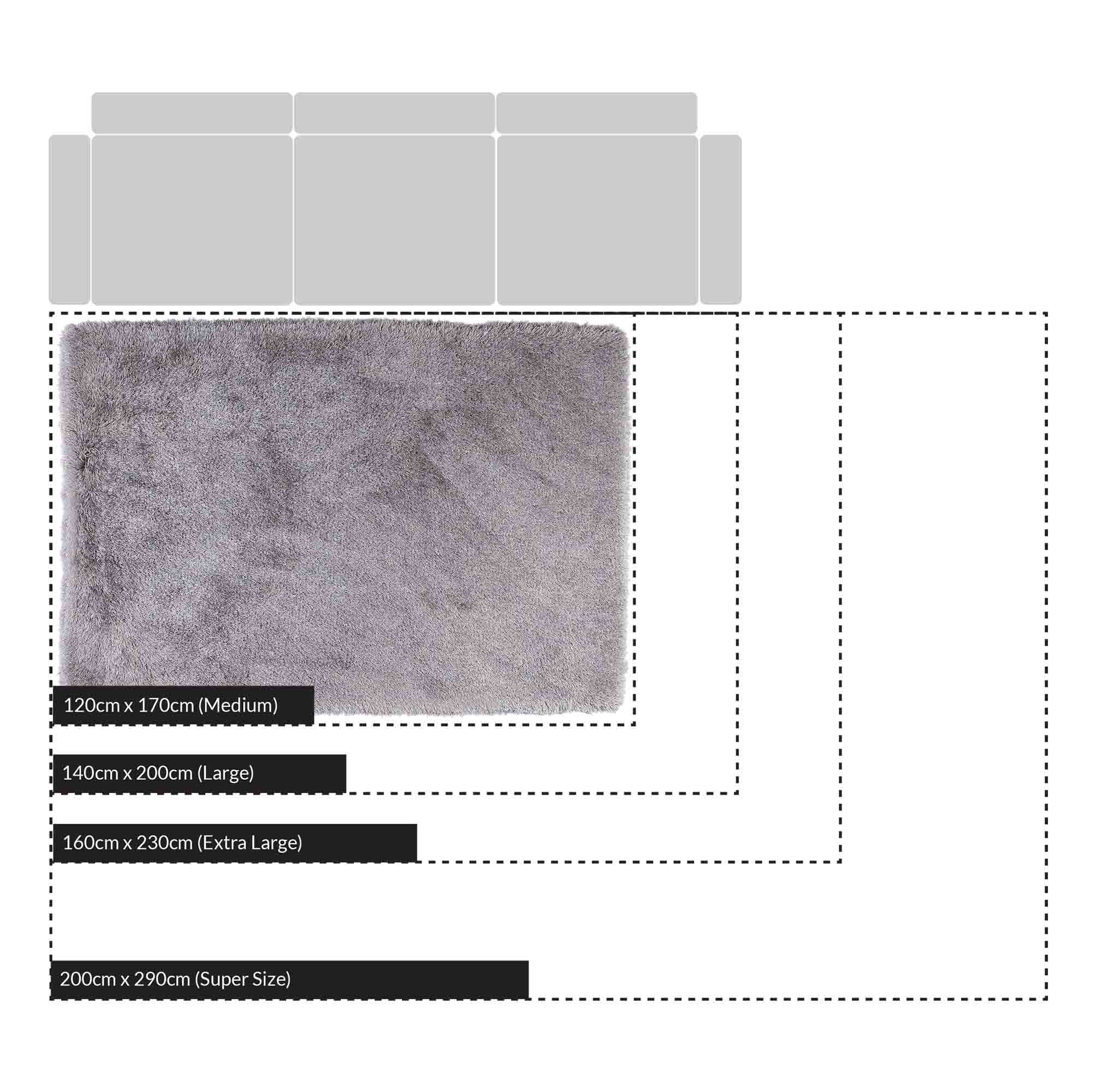 Silver Tufted Shaggy Rug 200 x 290 cm - Image 4