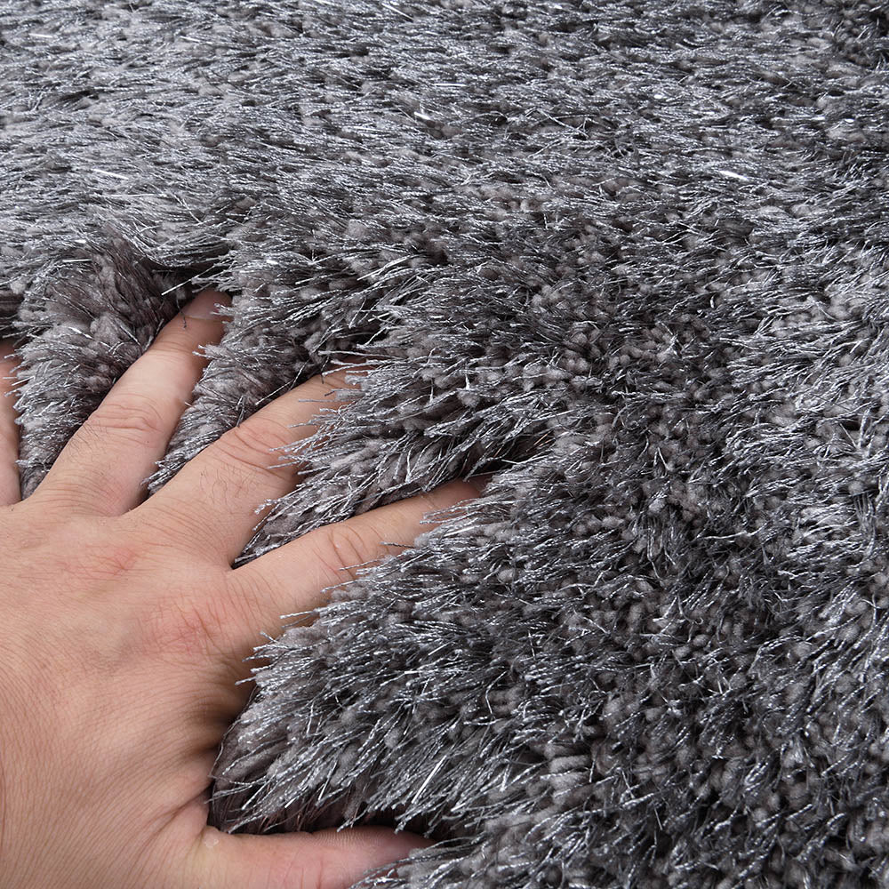Silver Tufted Shaggy Rug 140 x 200 cm - Image 7