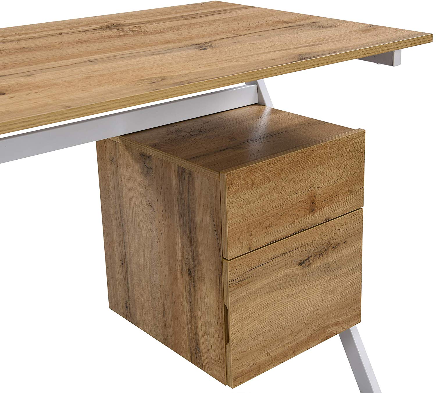 SION Desk with Drawer & Cupboard Oak - Image 8