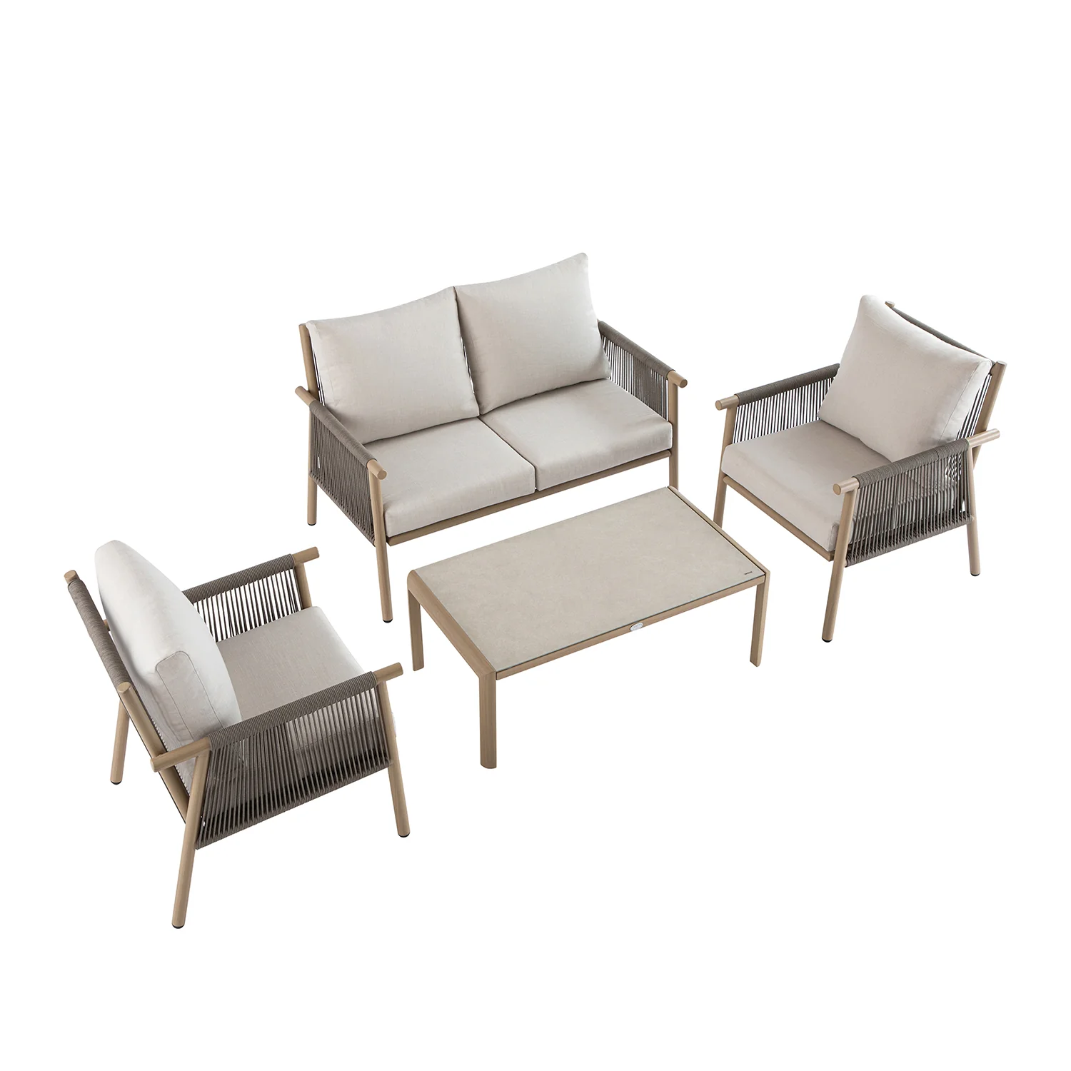 Soller Indoor and Outdoor Rope Weave 4-Seater Sofa Set - Image 13