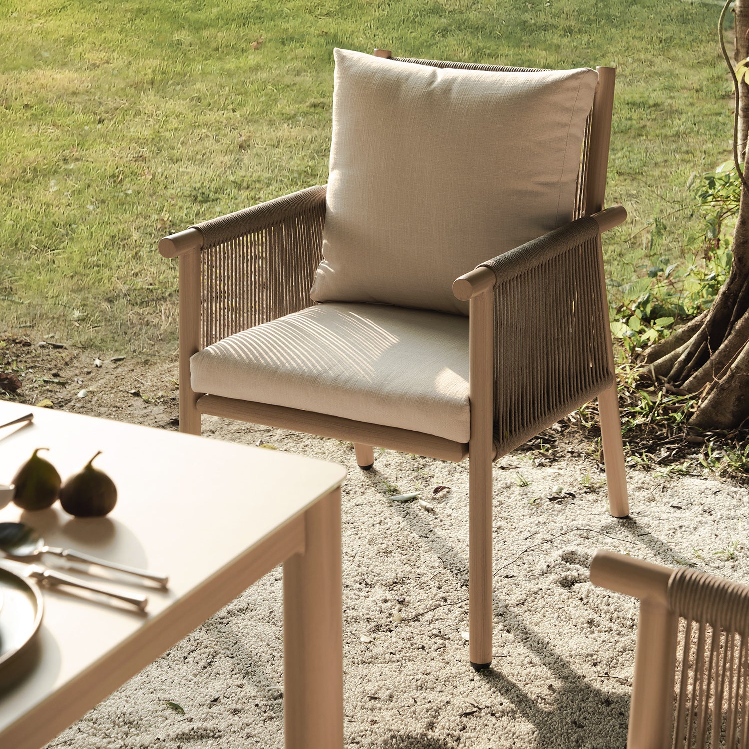 Soller Indoor and Outdoor Rope Weave 4-Seater Square Dining Set - Image 4