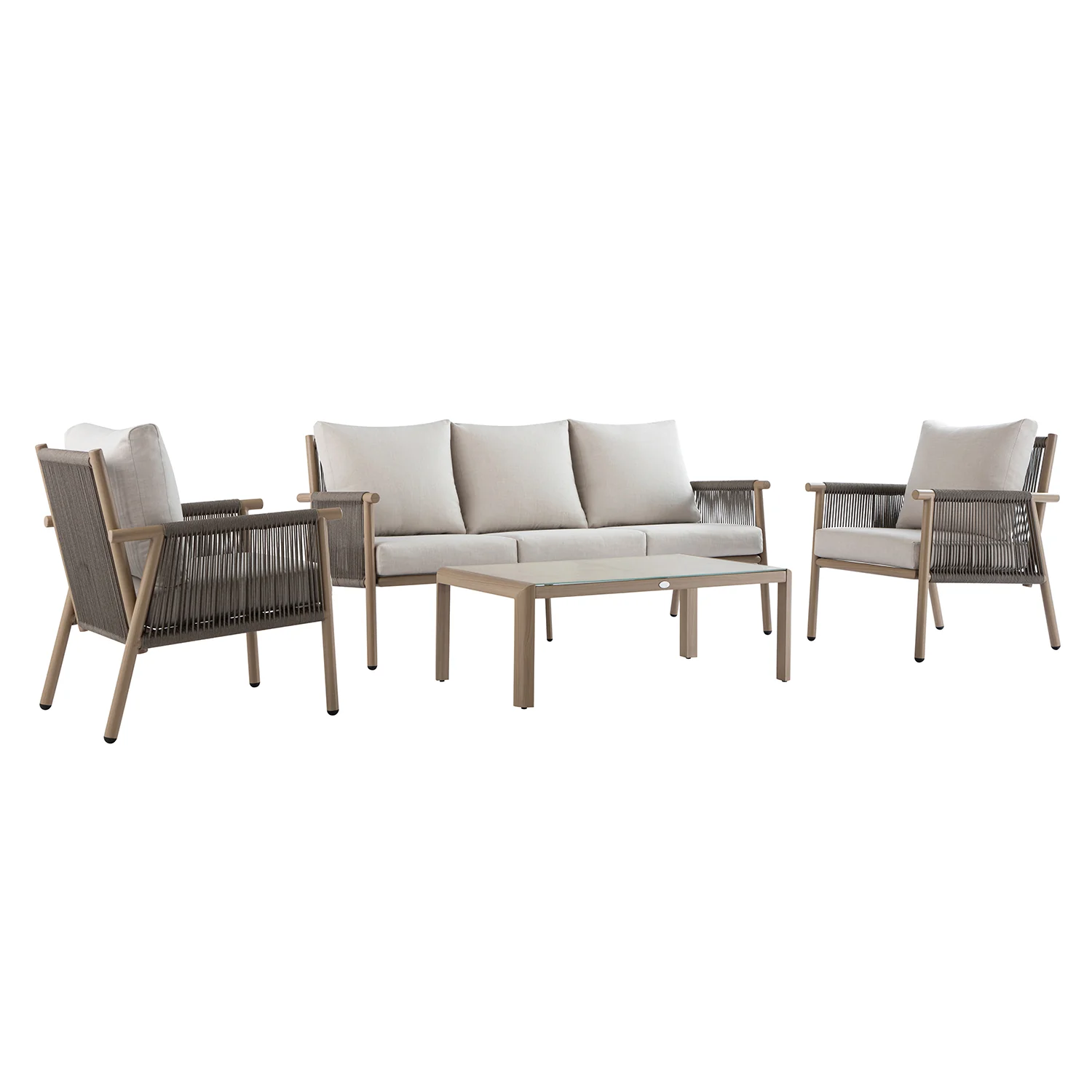 Soller Indoor and Outdoor Rope Weave 5-Seater Sofa Set - Image 12