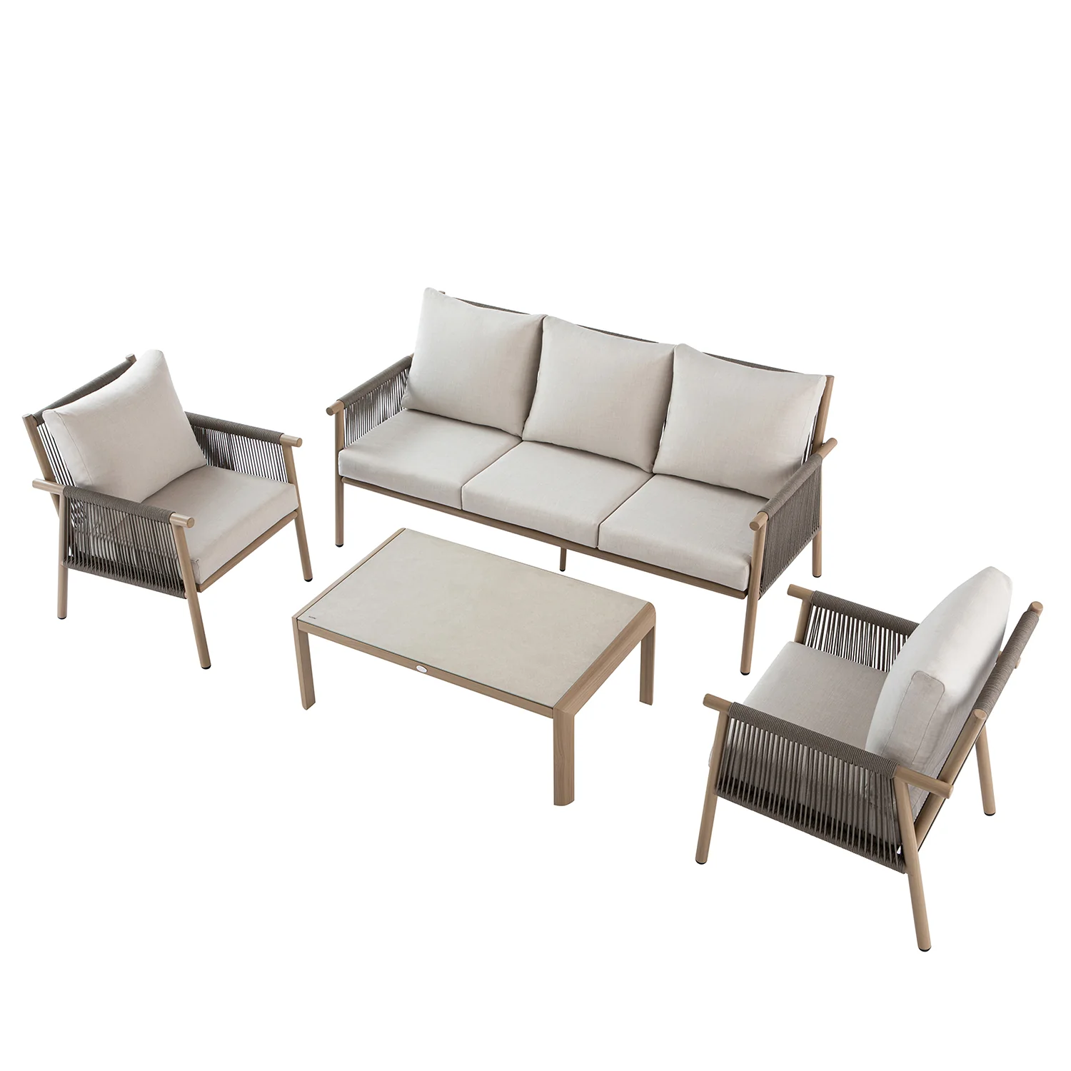Soller Indoor and Outdoor Rope Weave 5-Seater Sofa Set - Image 14