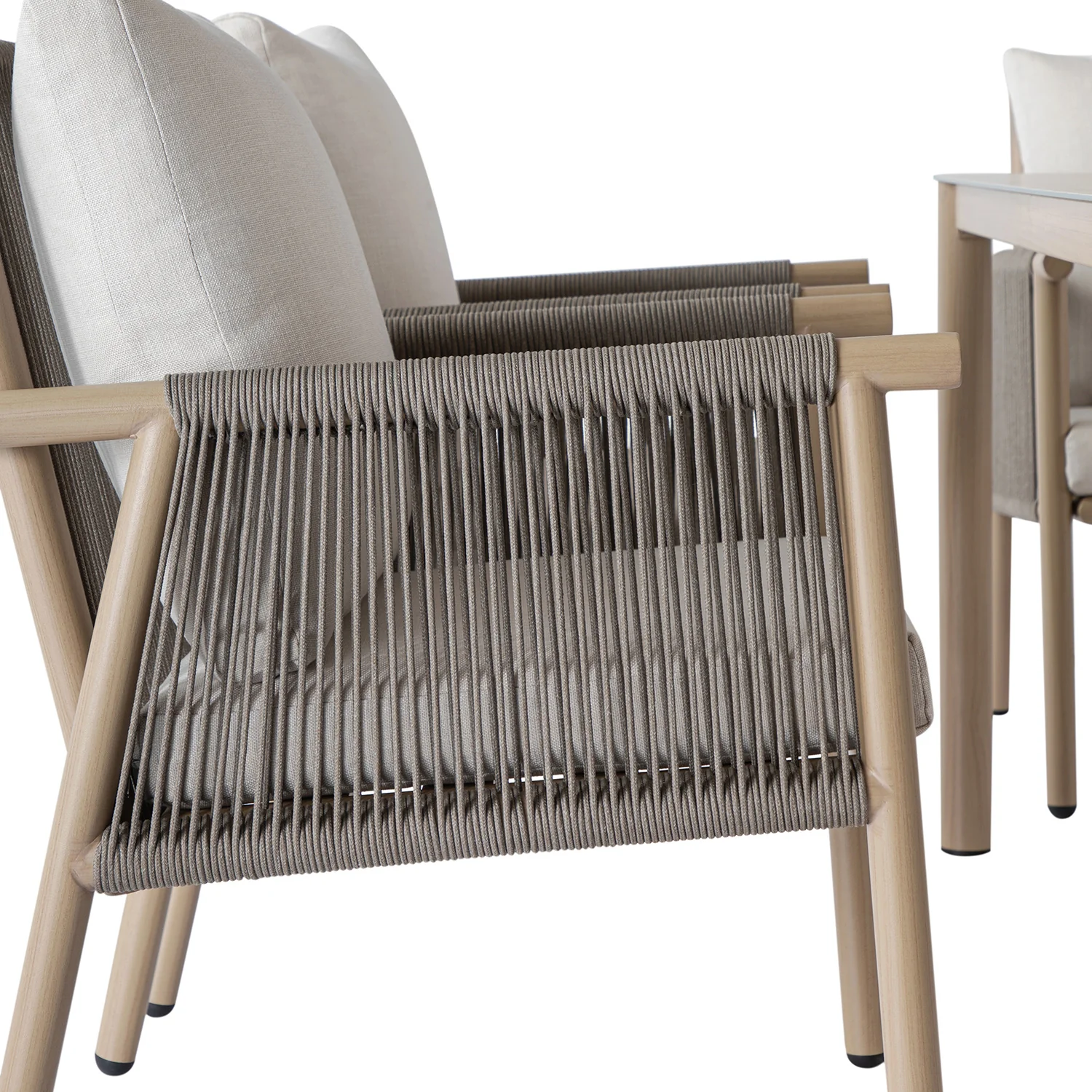 Soller Indoor and Outdoor Rope Weave 6-Seater Rectangular Dining Set - Image 16