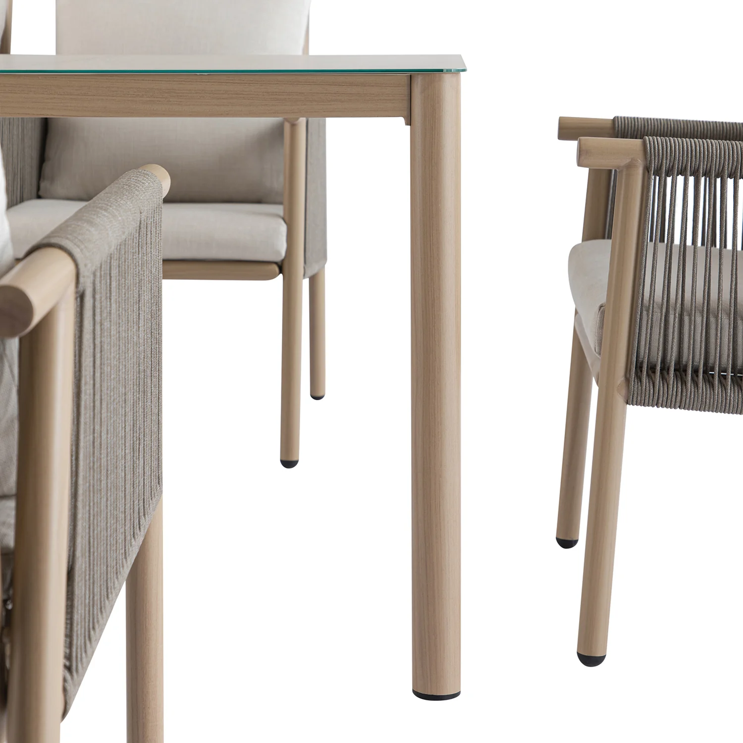 Soller Indoor and Outdoor Rope Weave 6-Seater Rectangular Dining Set - Image 17