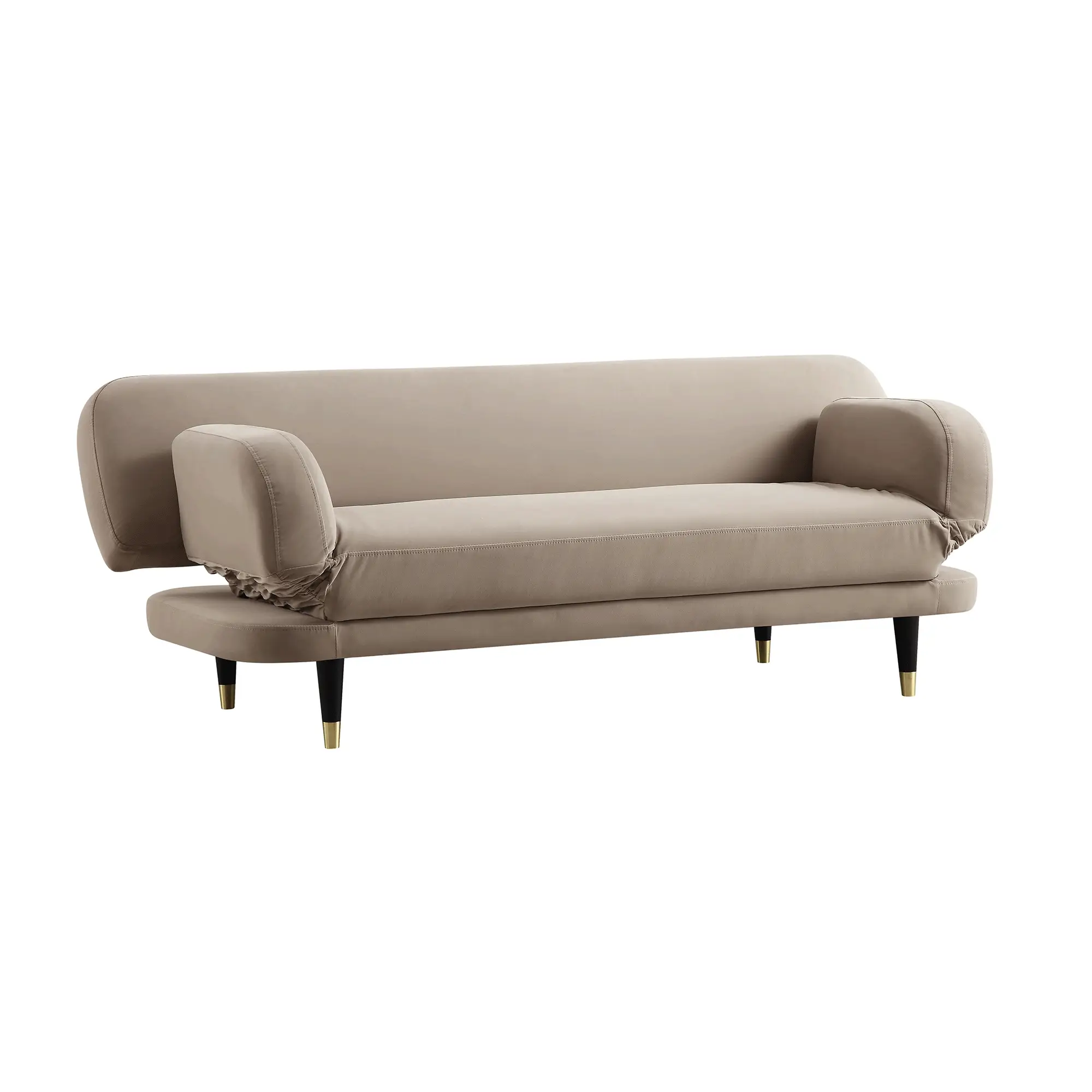 Solna 2-Seater Sofa Bed, Mink Velvet - Image 5