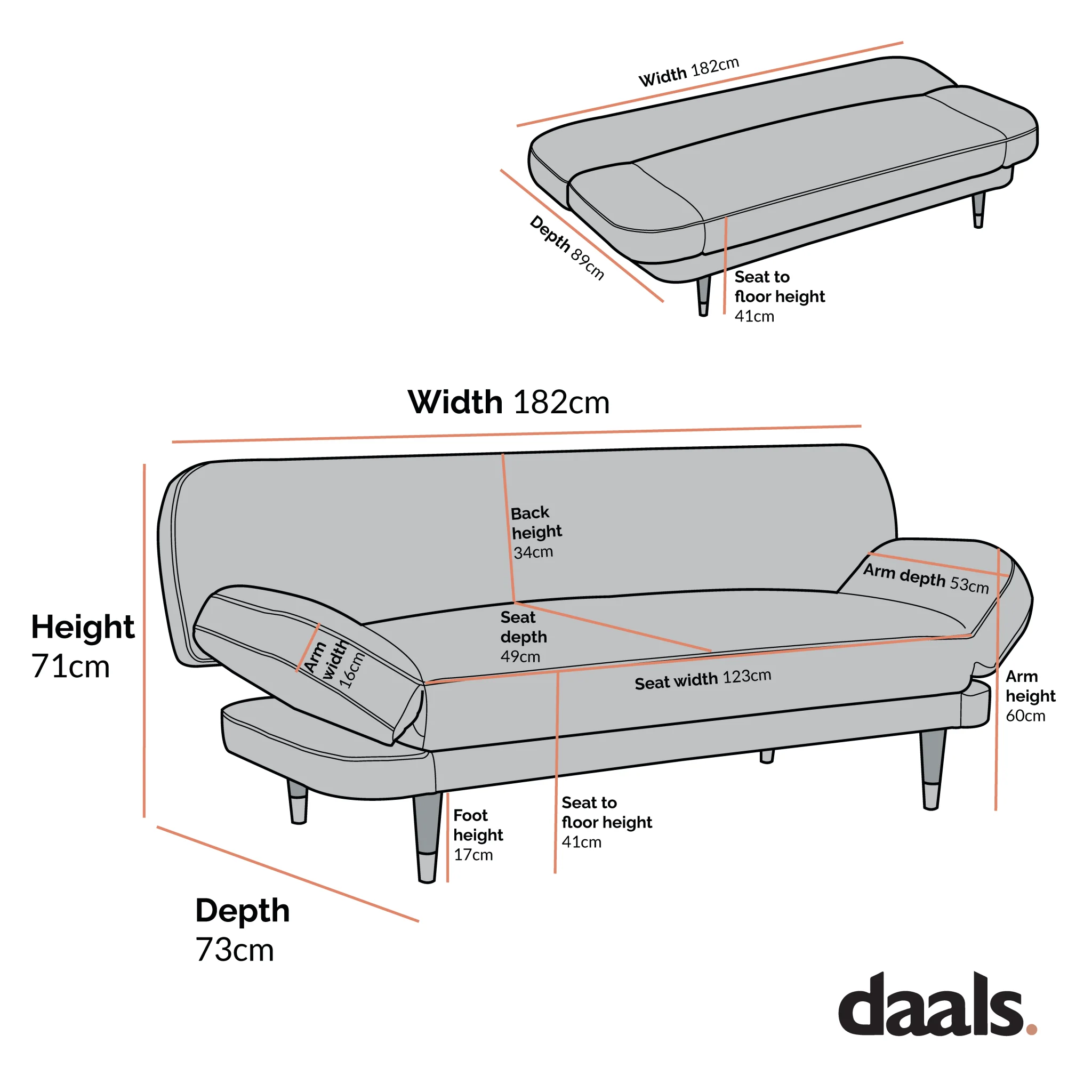 Solna 2-Seater Sofa Bed, Teal Velvet - Image 7